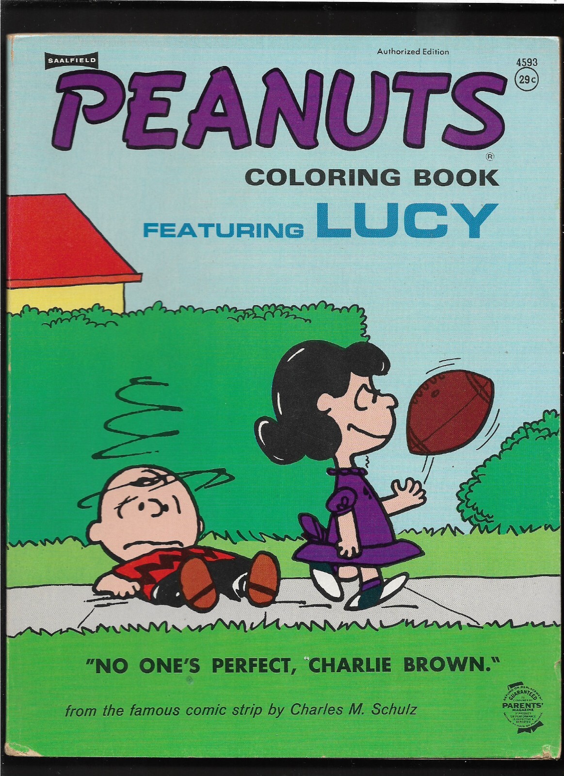 1970 Saalfield CHARLES SCHULZ PEANUTS COLORING BOOK FEATURING LUCY UNUSED