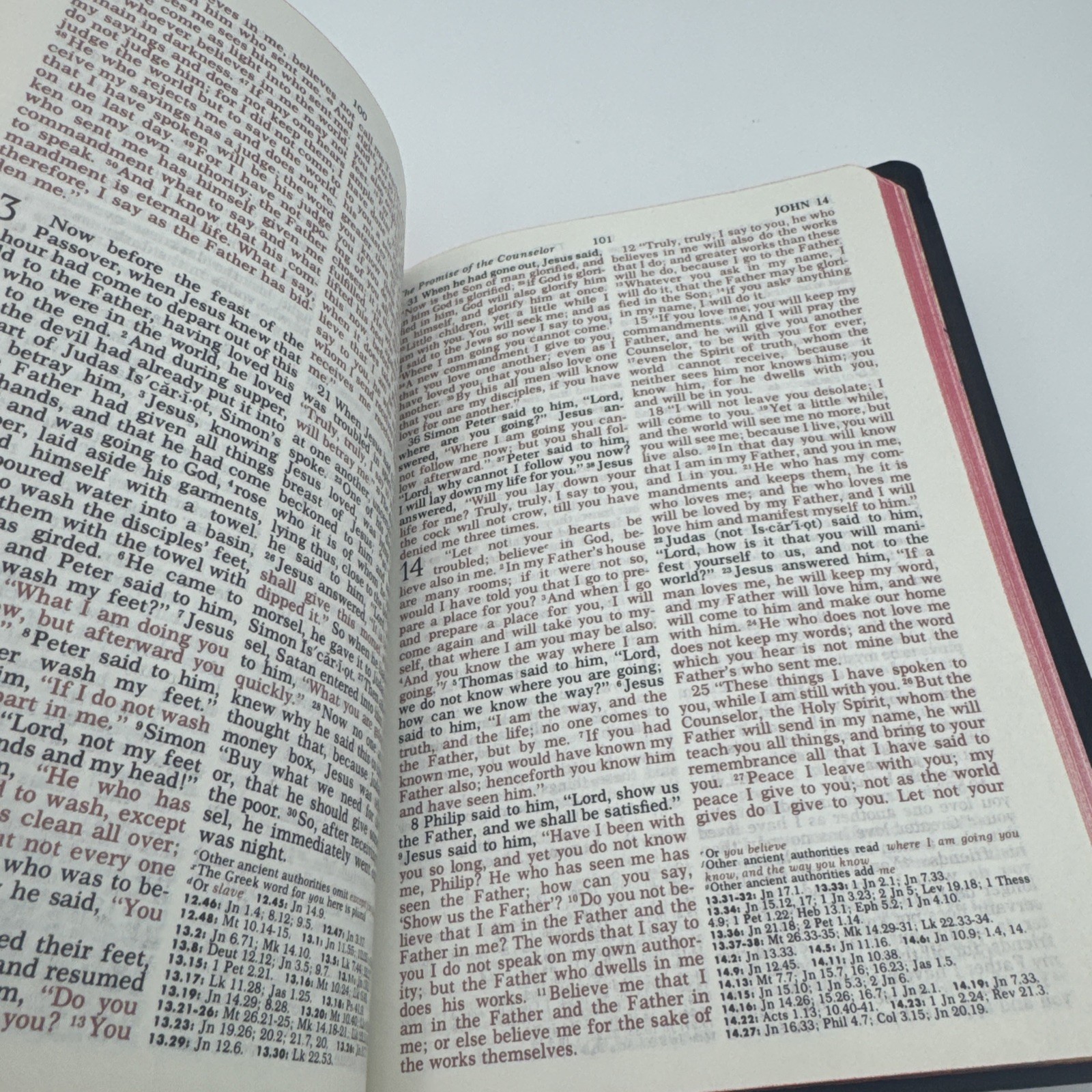 RSV-Revised Standard Version Bible Black Leather Nelson 1972 RED LETTER EDITION