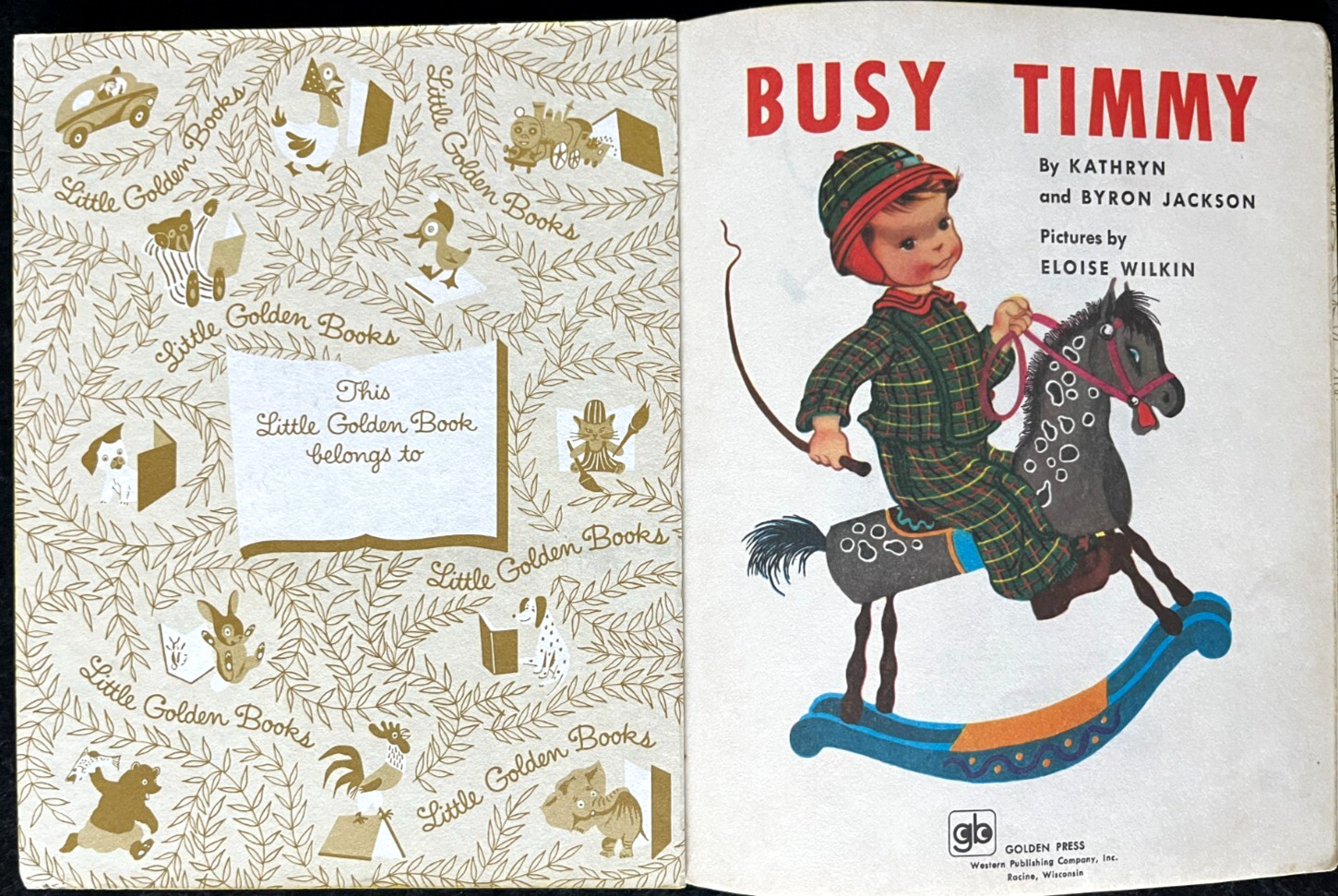 LITTLE BOOK, BUSY TIMMY, DRUM ~ vintage Eloise Wilkin Little Golden Book set