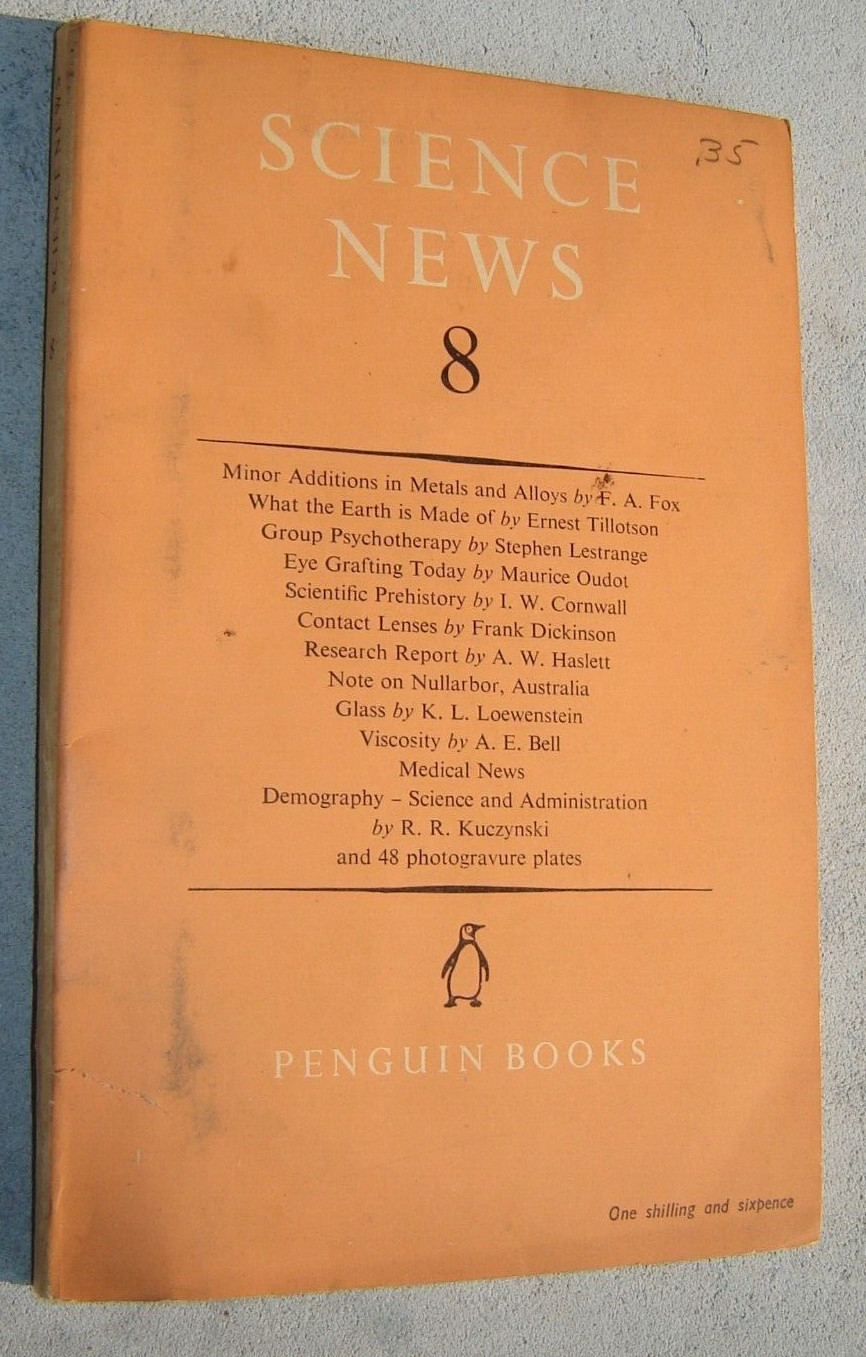 Vintage Collector Penguin Books SCIENCE NEWS 8, c. 1948 Metals Alloys-Contacts