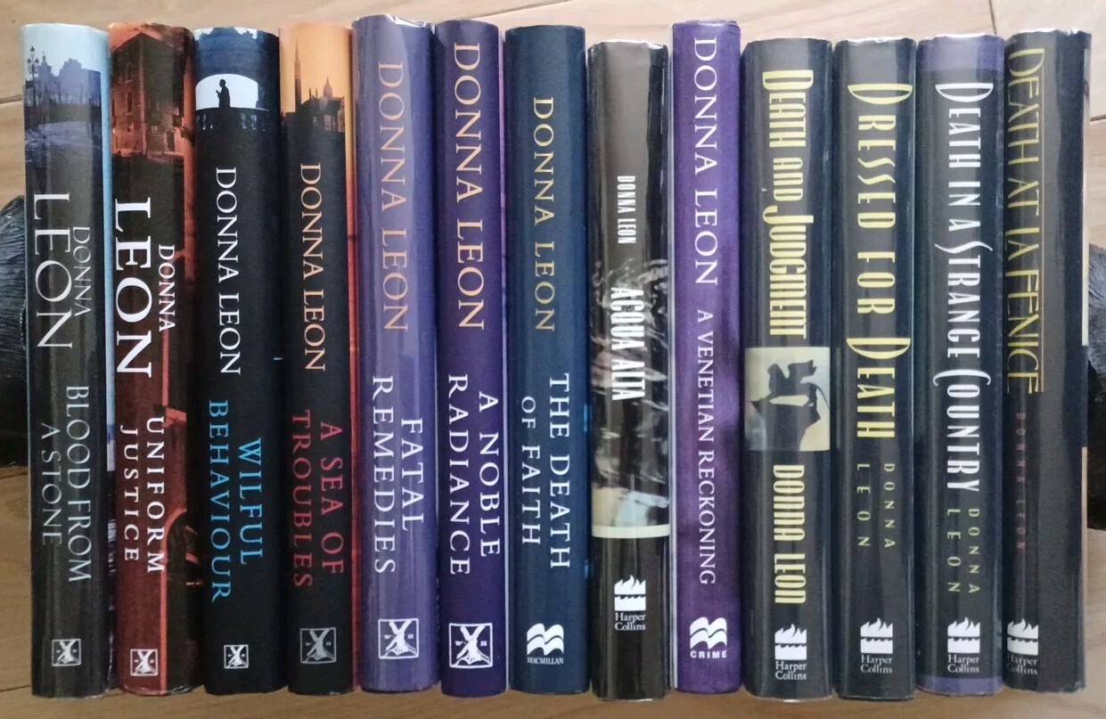 Lot of 13 DONNA LEON HBs, DJs / All FIRSTS / 5 SIGNED / 1992-2005 / VG