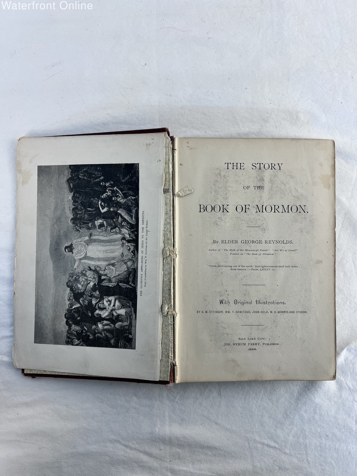 Antique The Story of the Book of Mormon Elder George Reynolds 1888 1st Edition