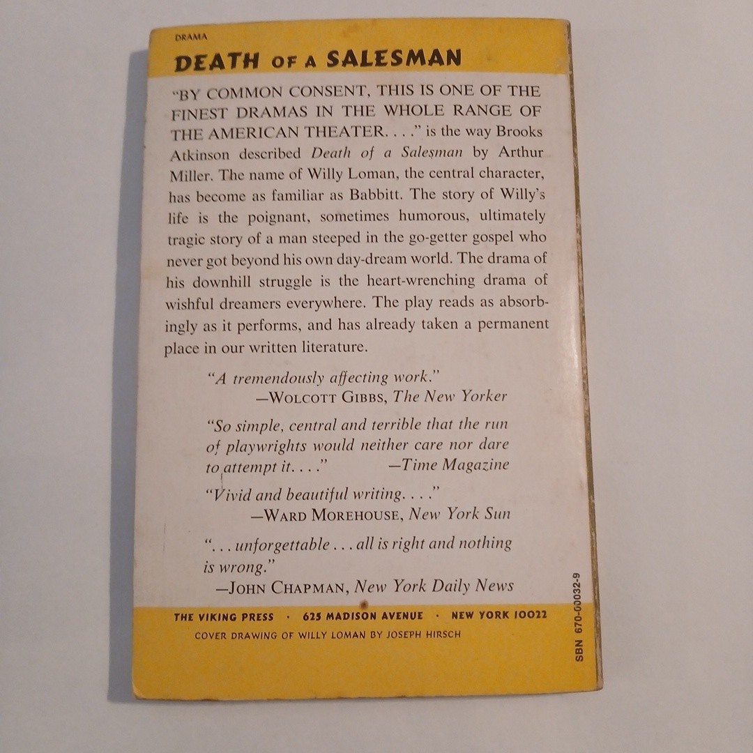 Death of a Salesman by Arthur Miller 1970 Viking Press Paperback VINTAGE