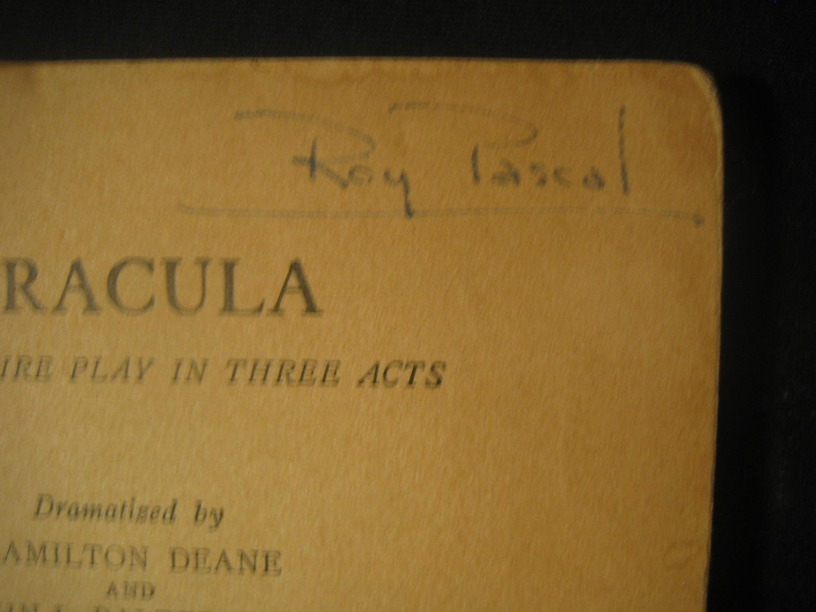 DRACULA 1933 VAMPIRE PLAY French’s Standard Library NYC Deane Balsterston Drama