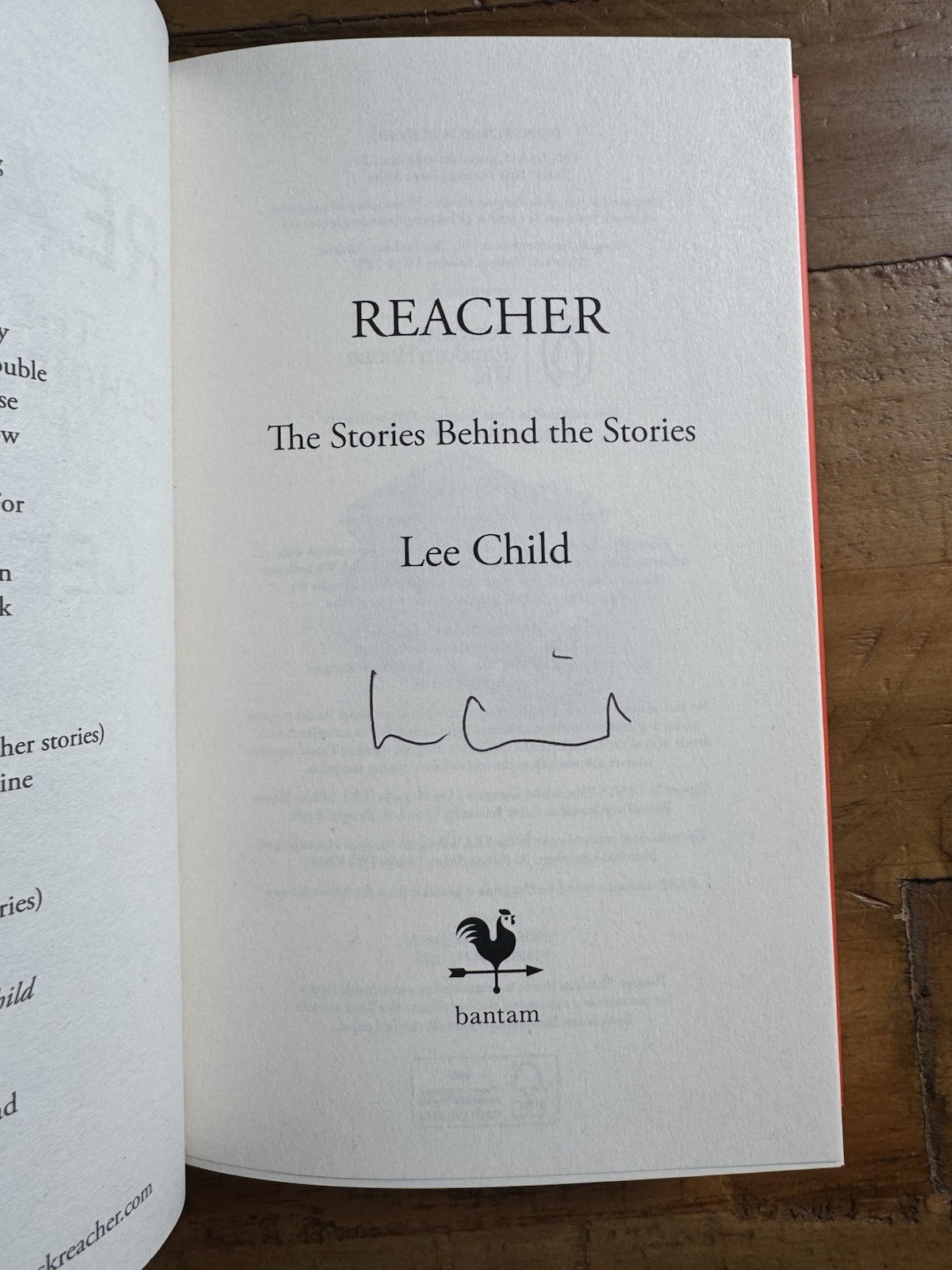 Jack Reacher The Stories Behind The Stories – Lee Child Signed HB 1st Edtn Book