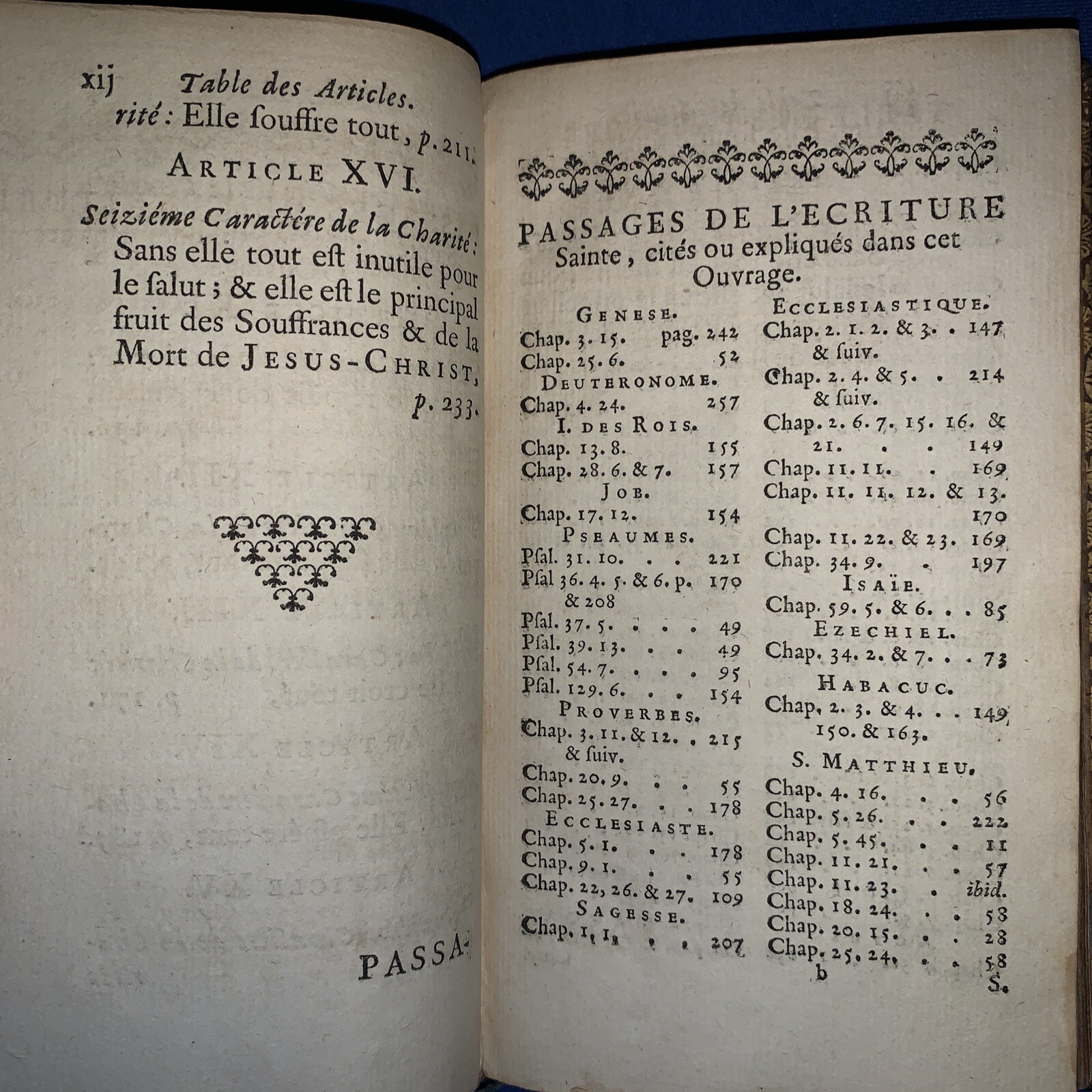 Antique Religious Book French Caracterés Que S. Paul Donne A La Charité Old