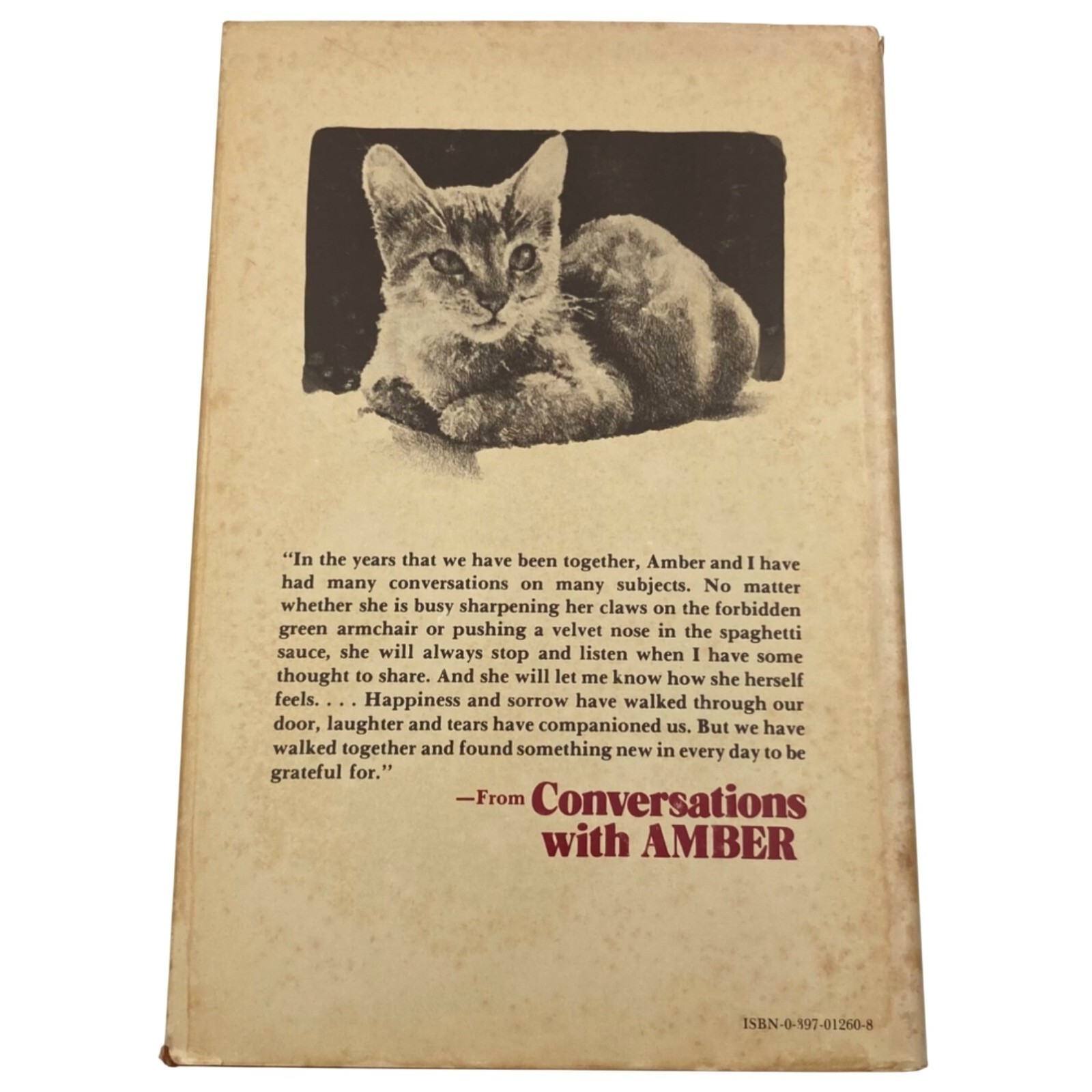 CONVERSATIONS WITH AMBER Gladys Taber Vtg 1978 HC DJ 1st First Ed Personal Cat