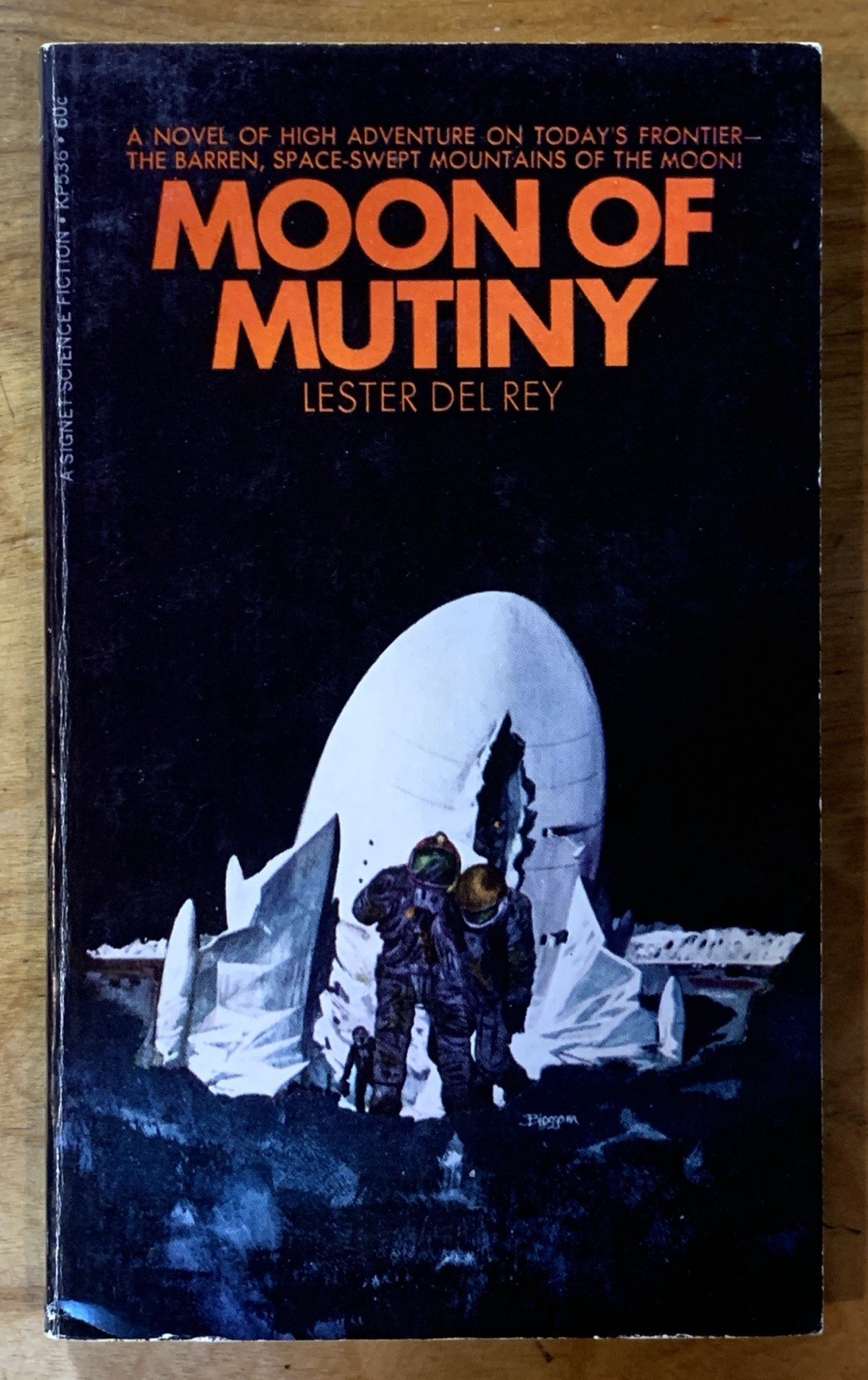 Moon Of Mutiny by Lester Del Rey – NF vintage 1969 sci-fi pb, Blossom cover