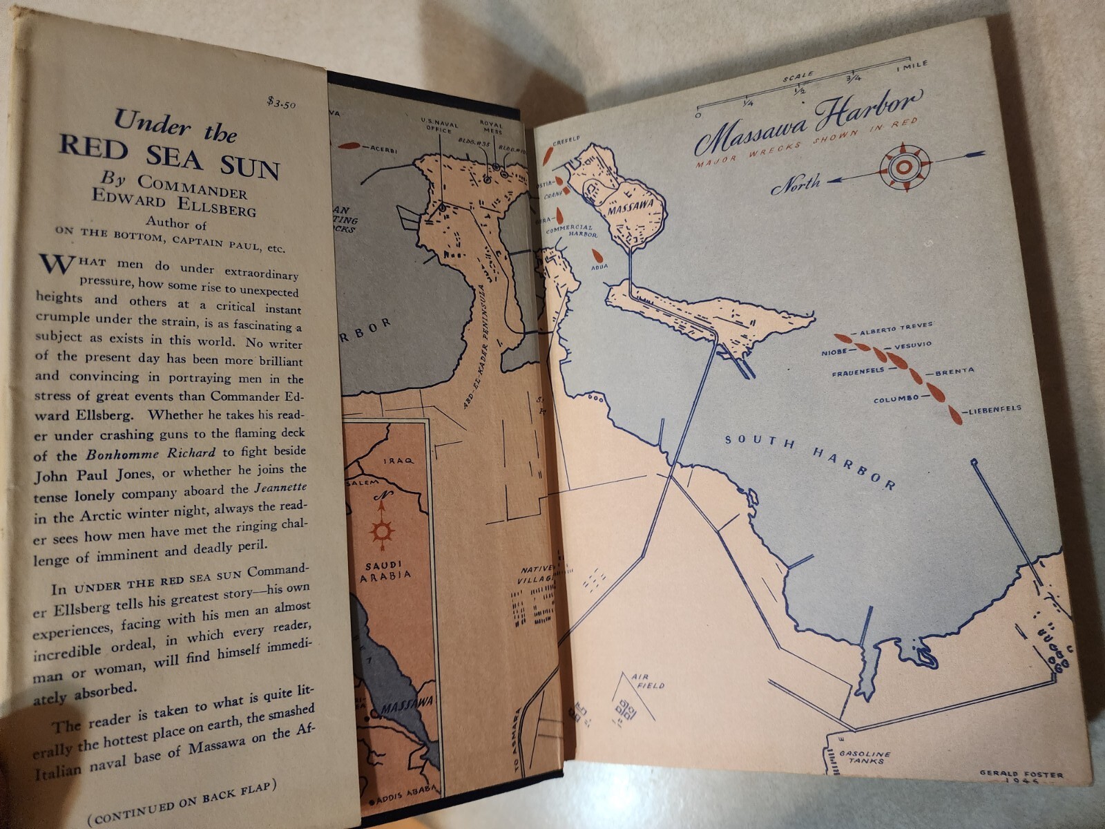 UNDER THE RED SEA SUN Commander Edward Ellsberg HISTORY 1st Edition WWII War