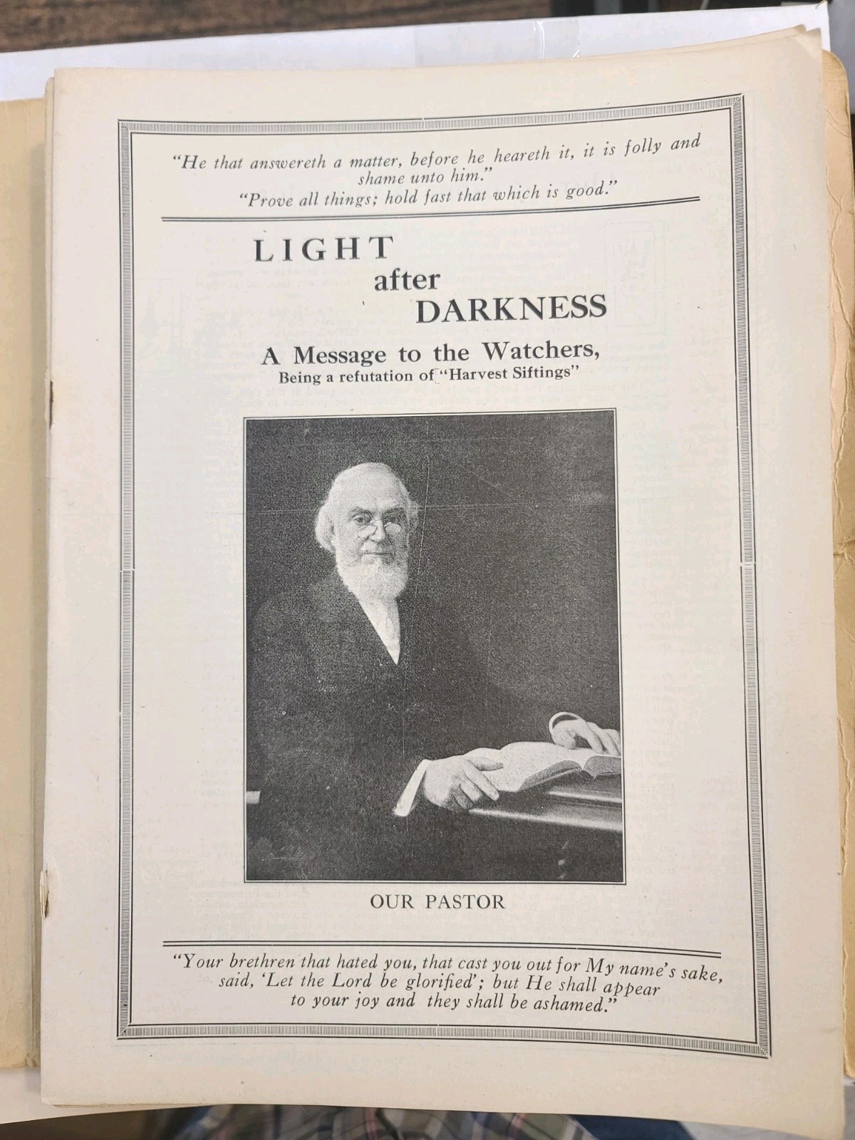 Original MINT Sept. 1, 1917 LIGHT after DARKNESS 24 Pages Watchtower History