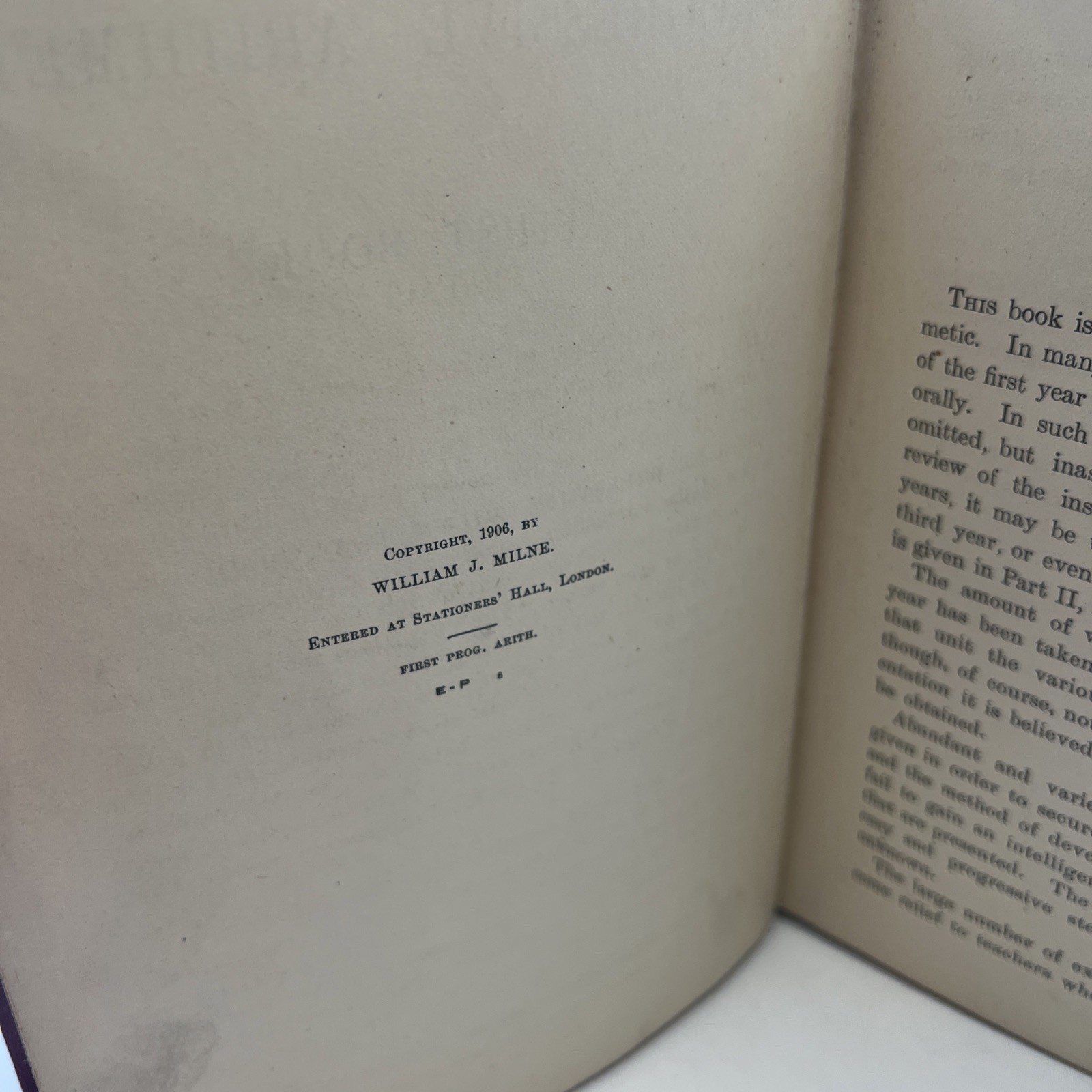 Vintage 1906 Milnes Progressive Arithmetics First Book Hardcover Antique Math