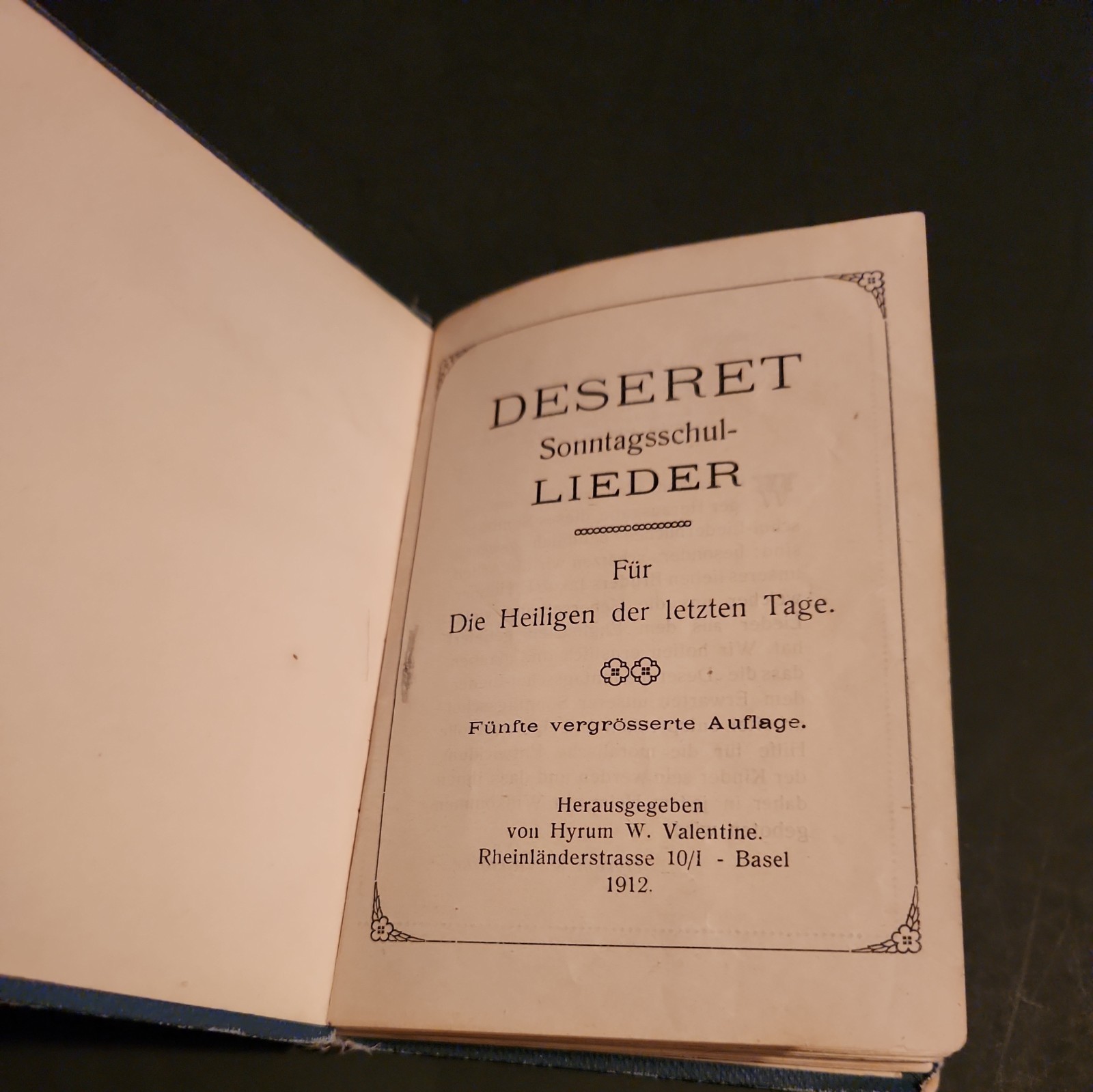 1912 DESERET SONNTAGSSCHUL-LIEDER, (RARE) German Song Book, L.D.S pocket Size Hc