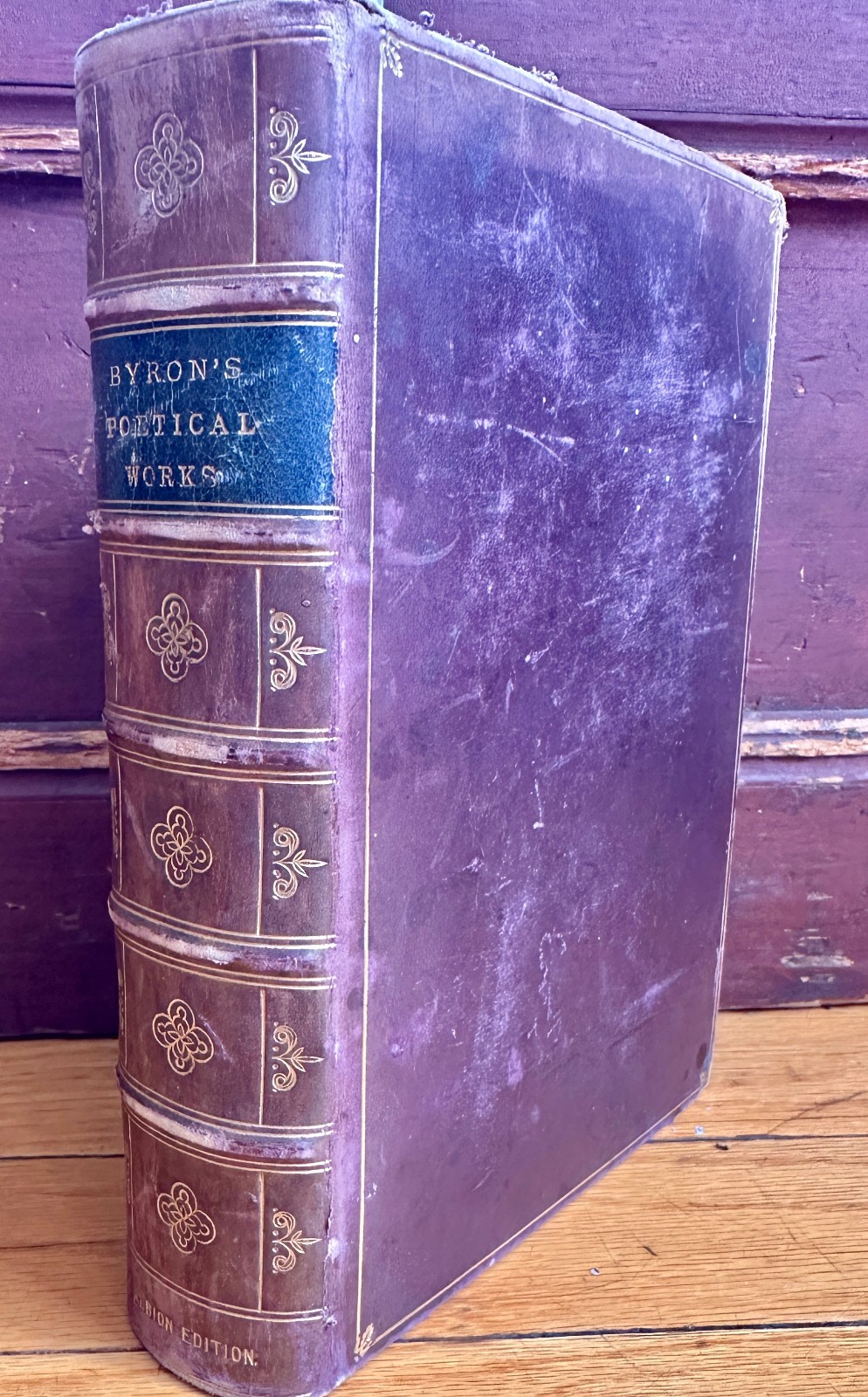 Byron’s Poetical Works Albion Edition UK 1895 Frederick Warne Leather Gilt