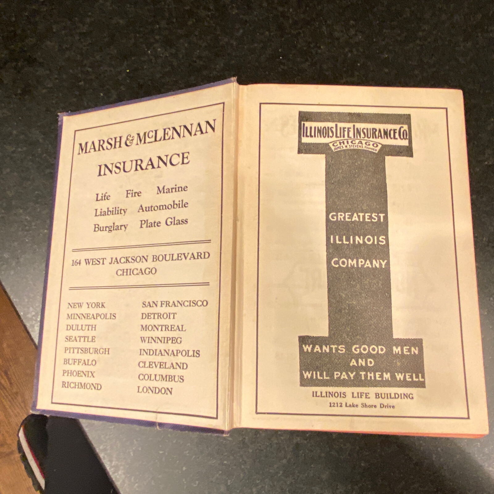 The Daily News Almanac and Year Book 1928 Chicago Daily News Local Ads