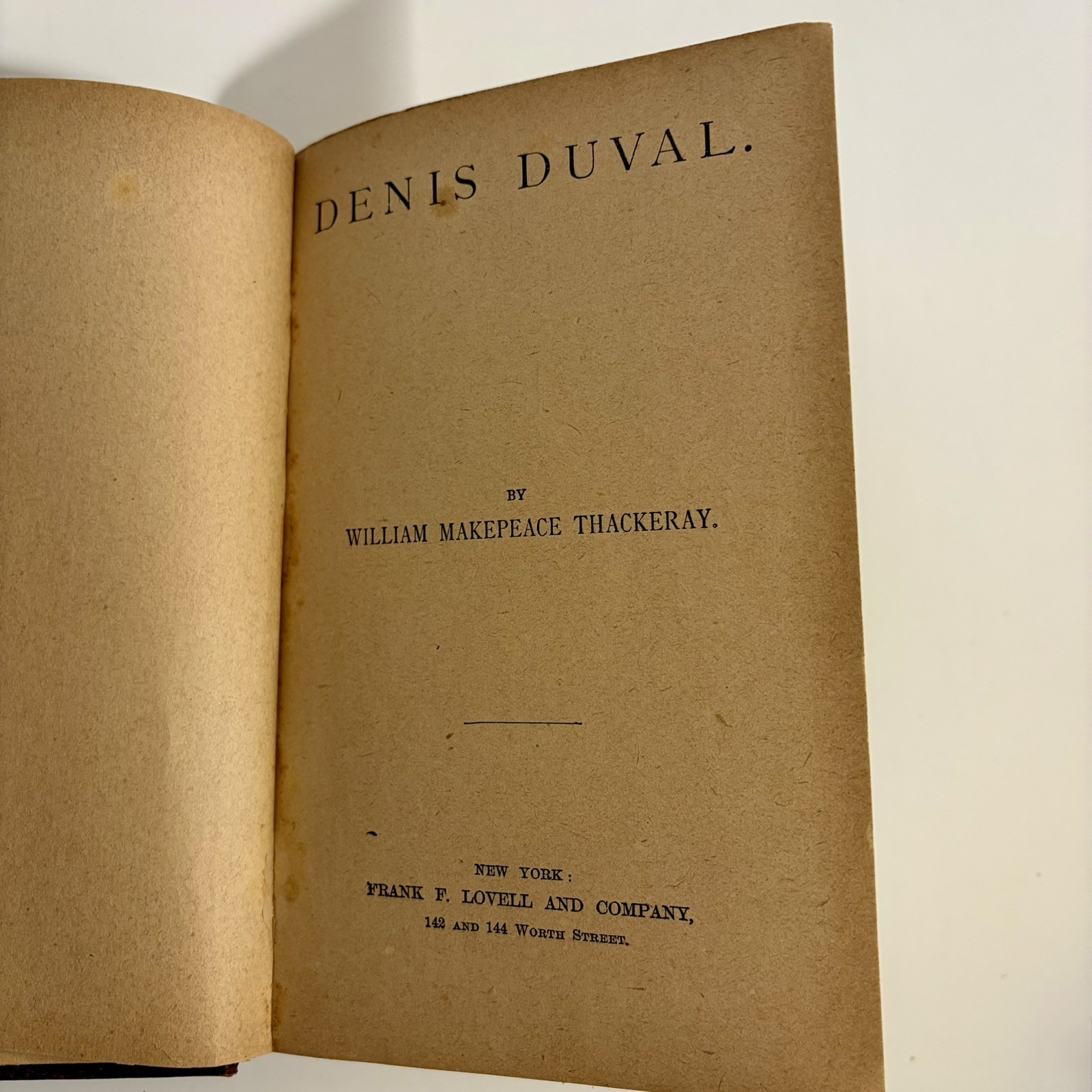 Denis Duval by William Makepeace Thackeray HC Antique Aldine Edition