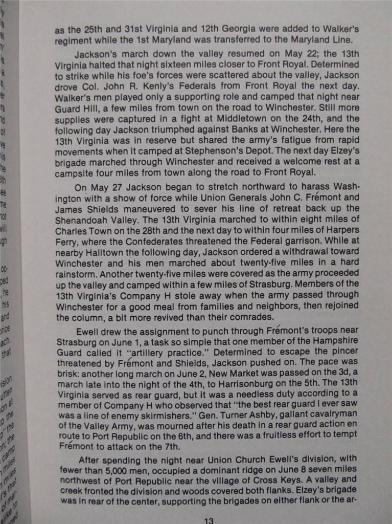 13th VIRGINIA INFANTRY – SIGNED FIRST EDITION – ONLY 1000 PRINTED – CIVIL WAR