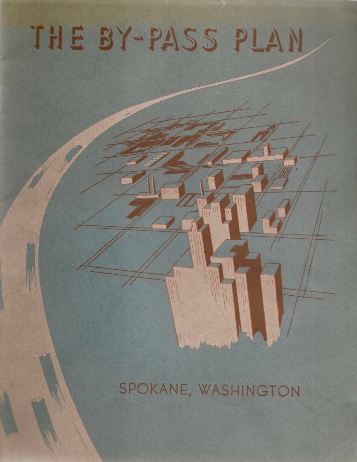c1932 SPOKANE WASHINGTON HIGHWAY BY-PASS PUBLIC WORKS URBAN PLANNING Land Use