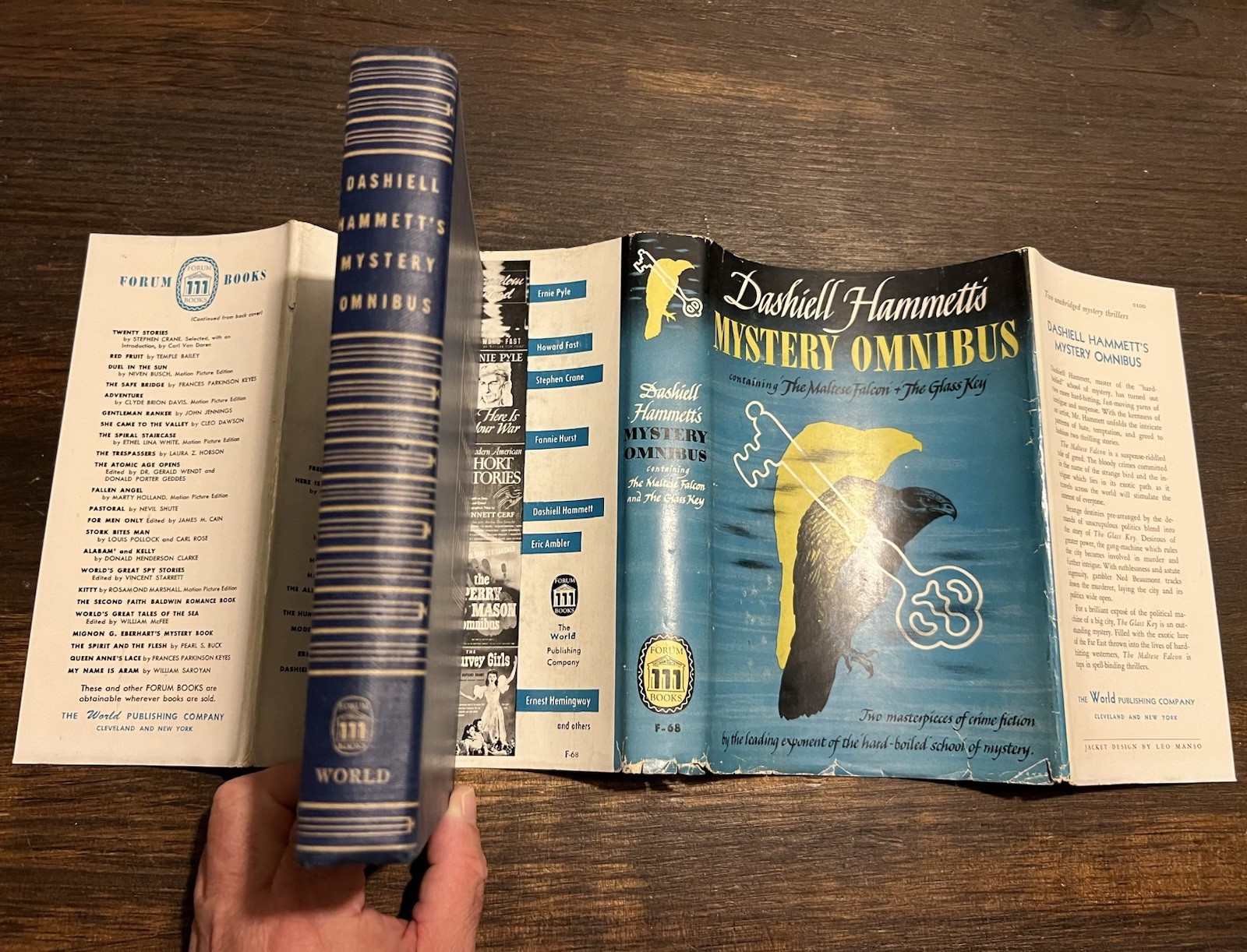 Dashiell Hammett’s Mystery Omnibus Maltese Falcon Glass Key 1944 1946 HBDJ Rare