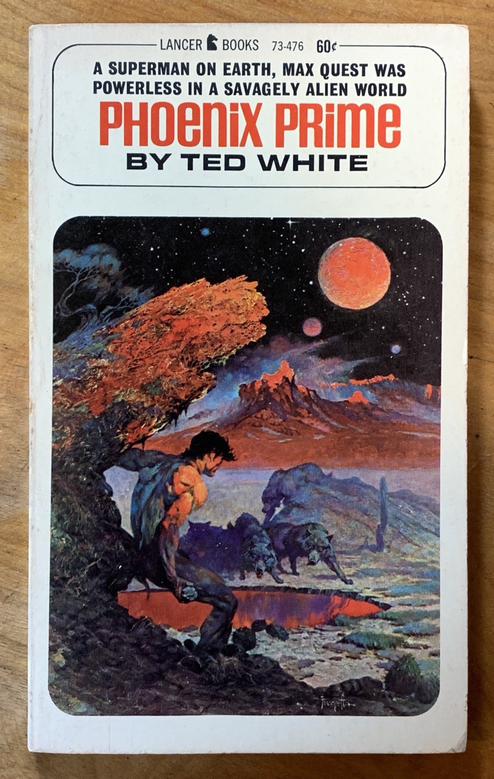Phoenix Prime by Ted White – VG+ vintage 1966 Lancer sci-fi PBO, Frazetta cover