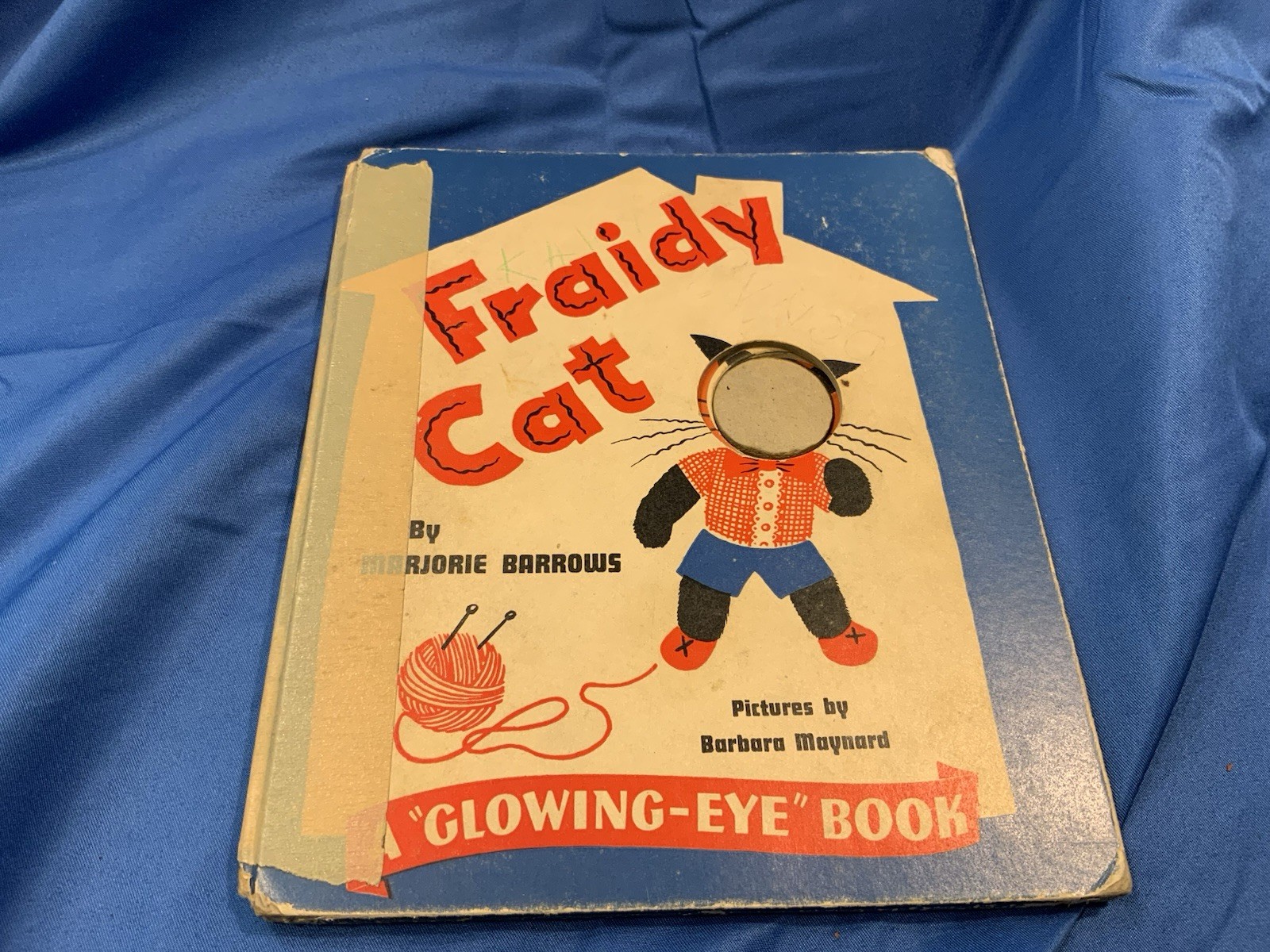 Fraidy Cat Childrens Book By Marjorie Barrows Glowing Eye Vintage 1946 REPAIR