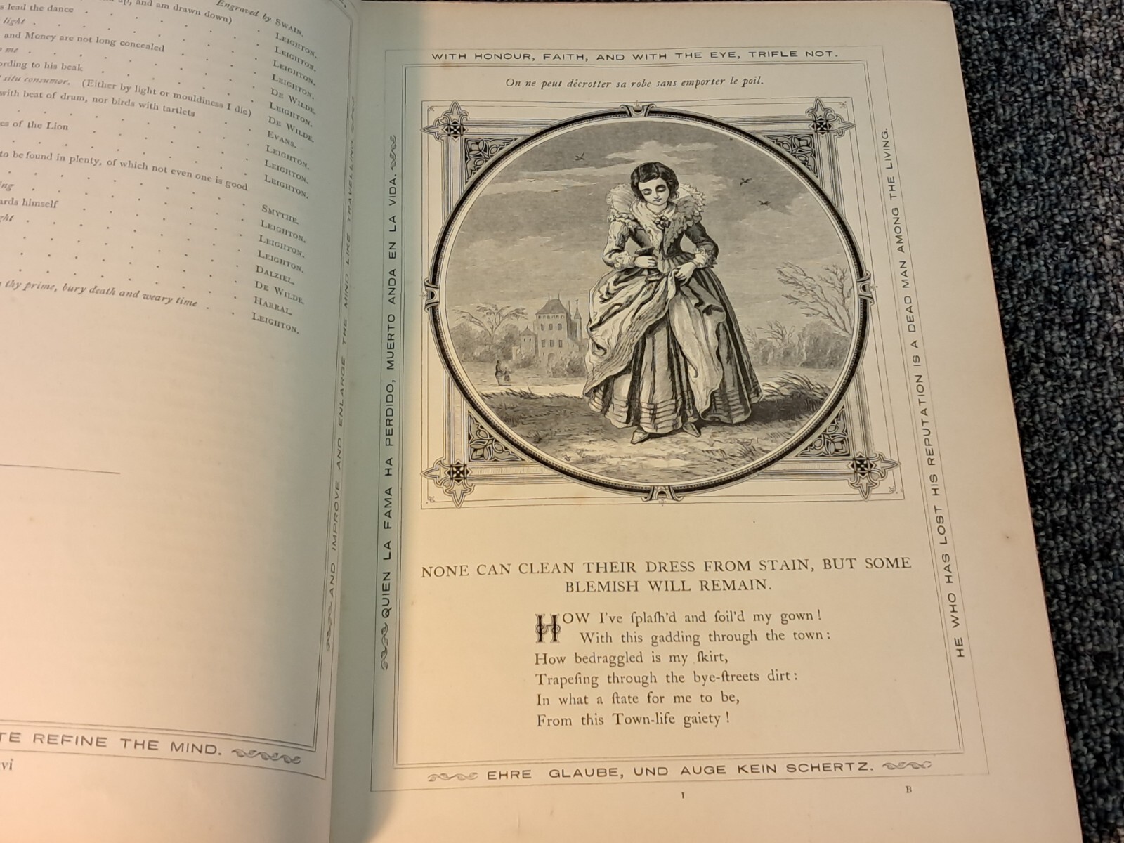 Moral Emblems From Jacob Cats and Robert Farlie 1860 Leather