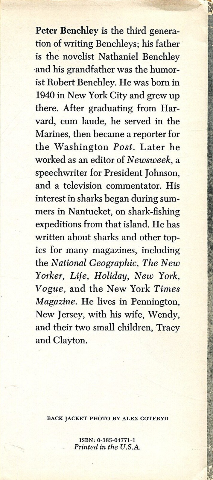 Peter Benchley / Jaws 1974