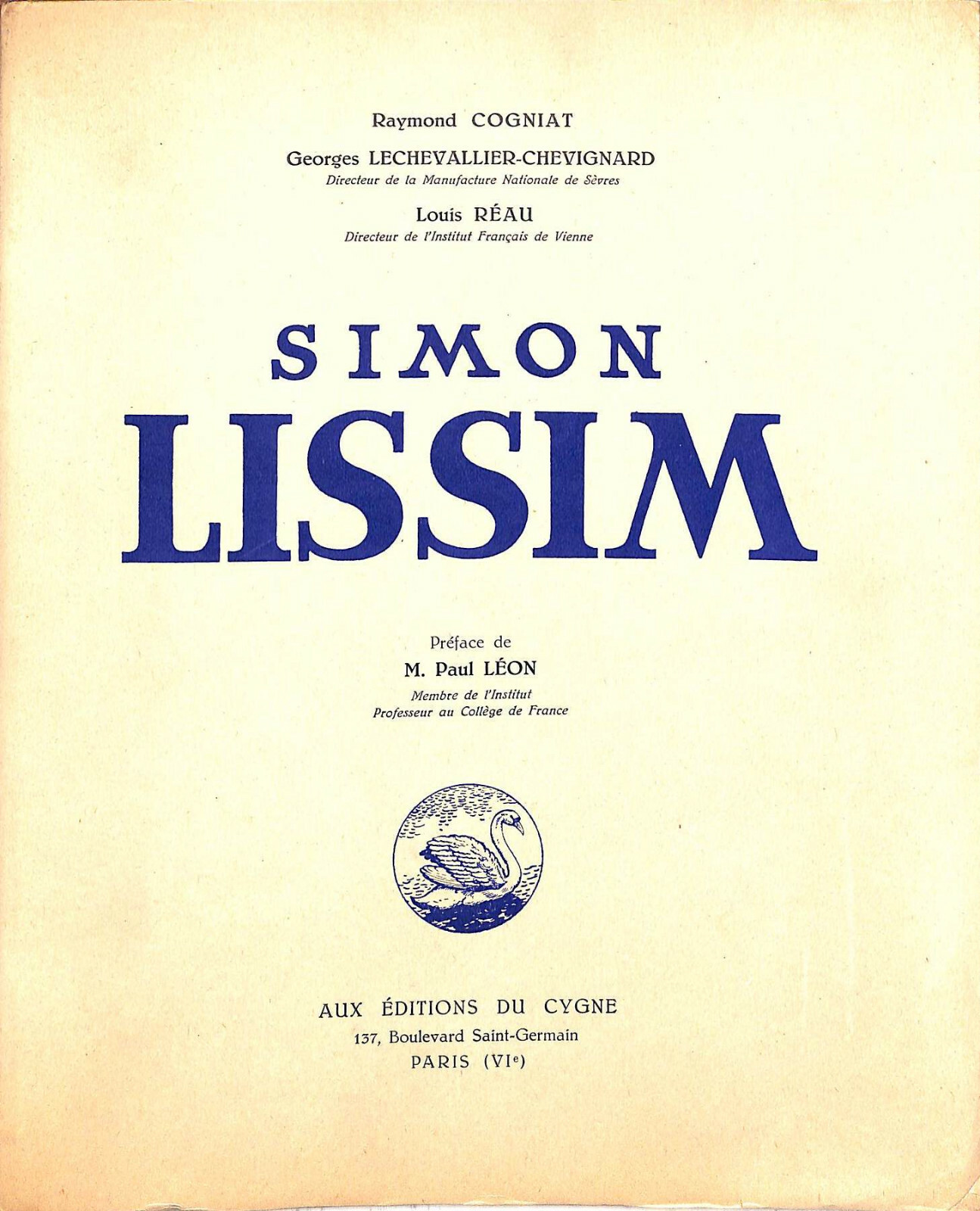 „Simon Lissim“ 1933