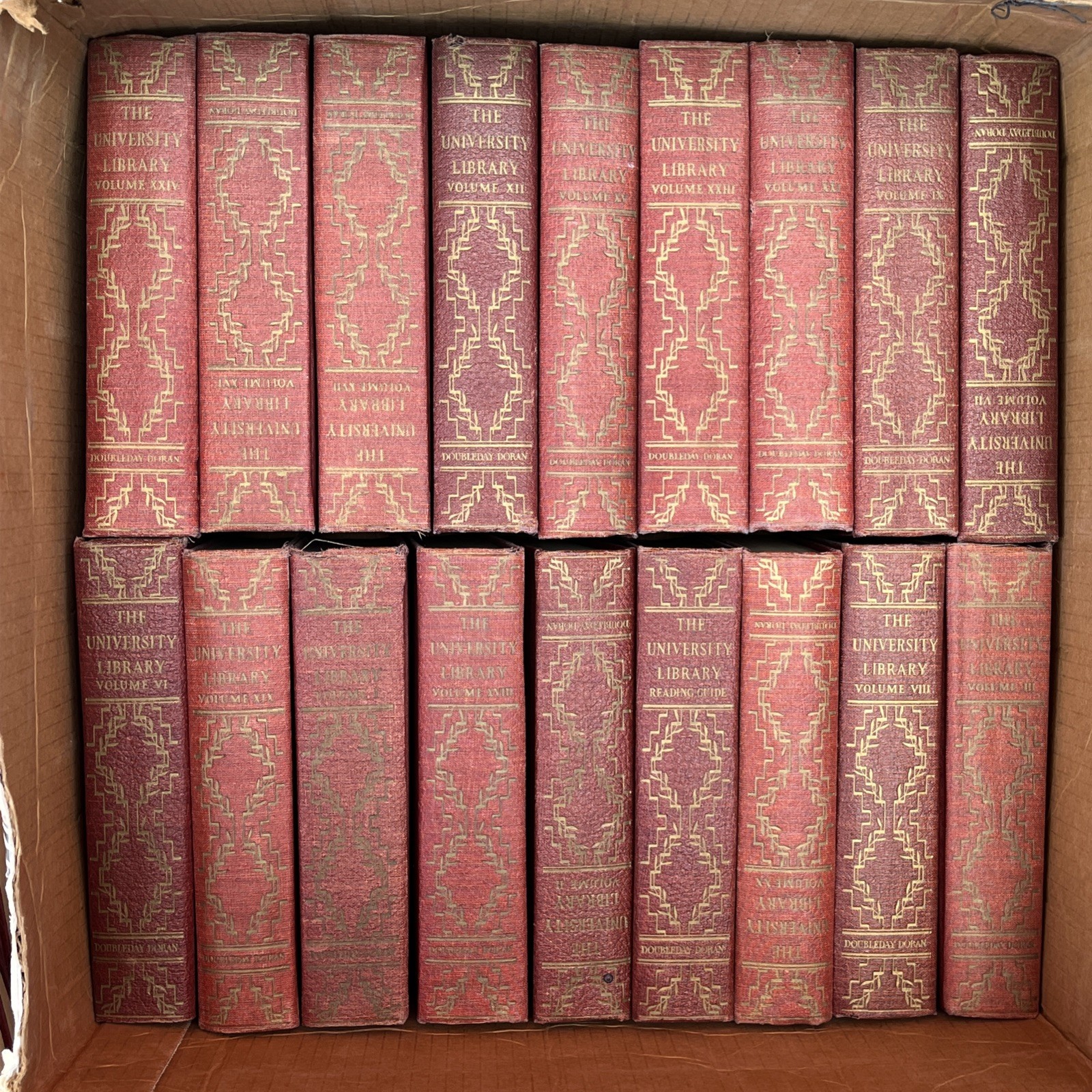 The University Library Set 22 Vol Doubleday Doran Vintage Classics Red HC