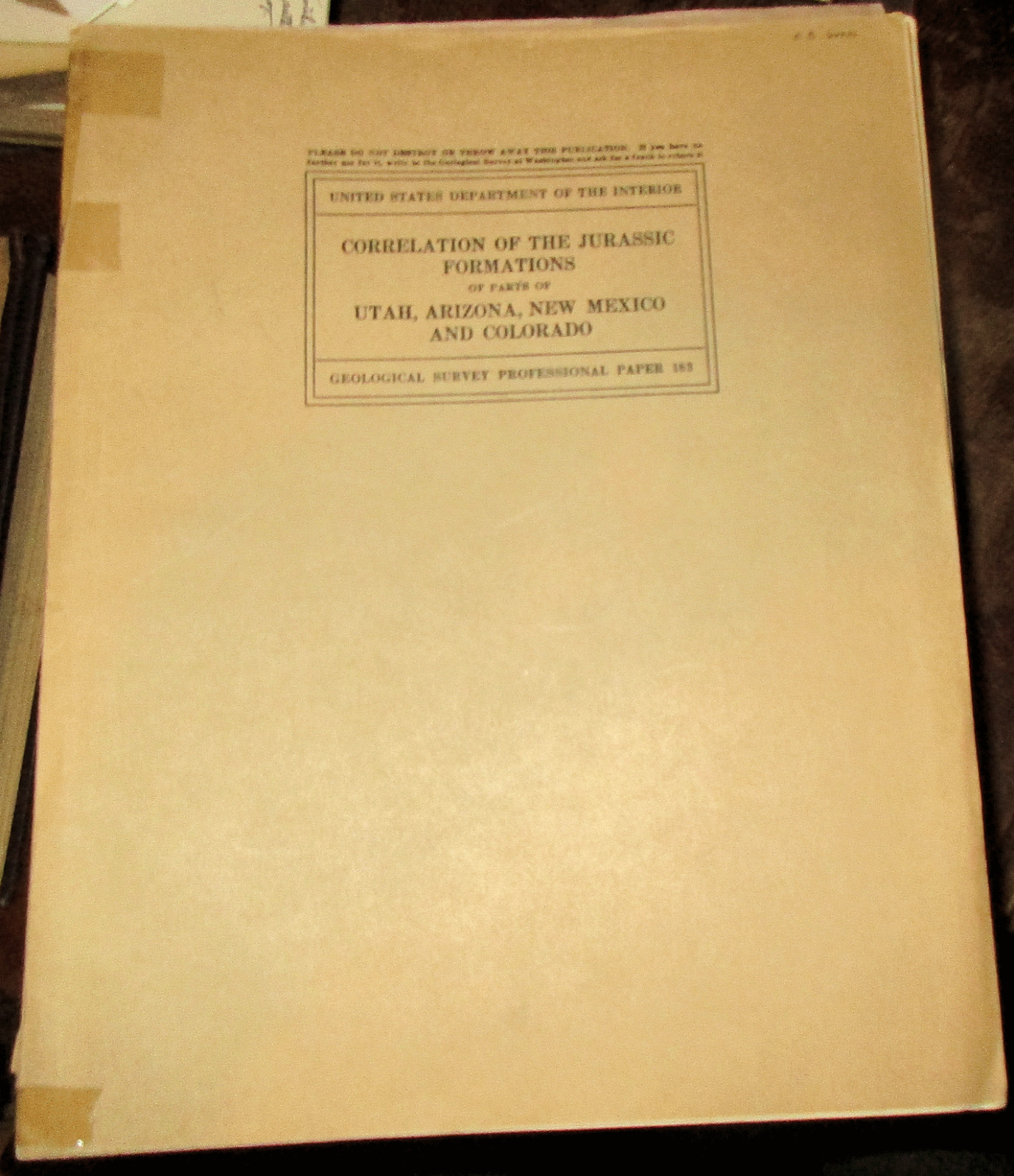 GEOLOGY PALEONTOLOGY COLORADO UTAH NEW MEXICO JURASSIC FORMATIONS 1936 MORRISON