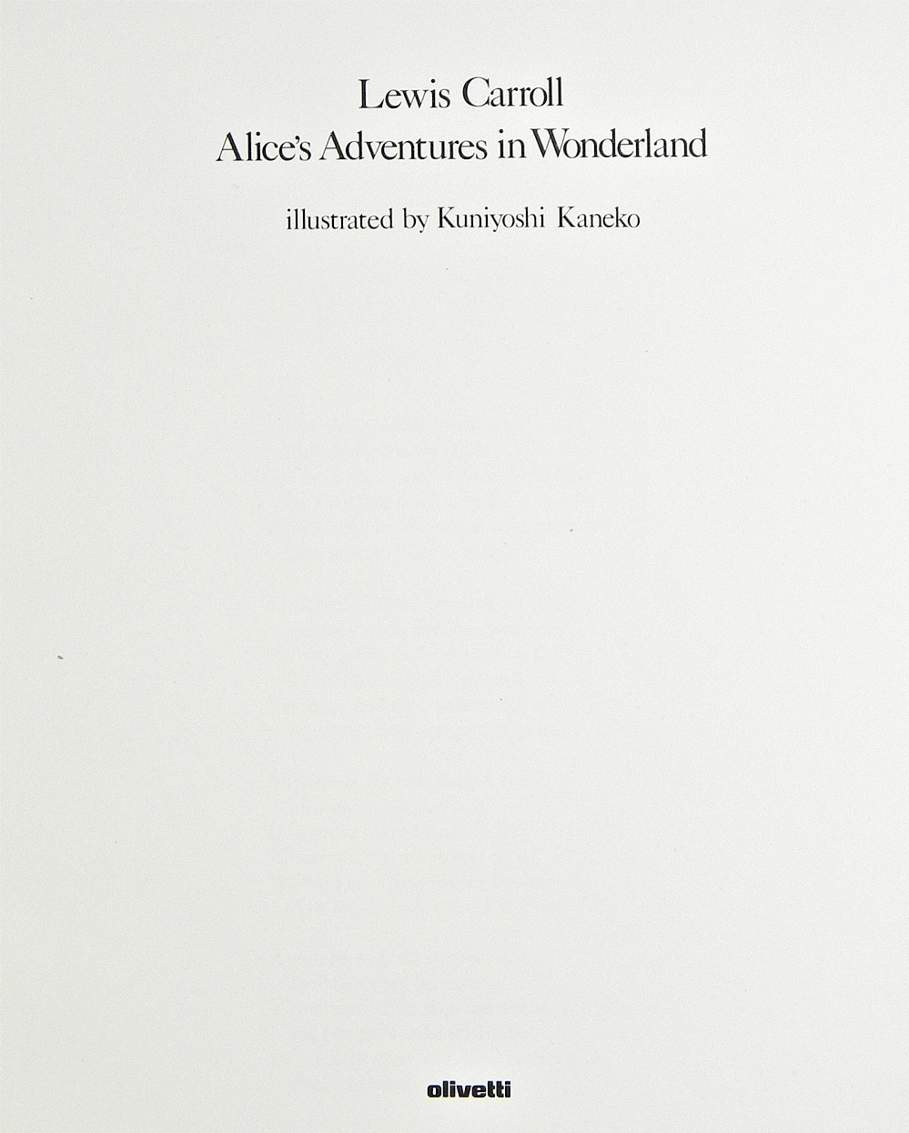 FIRST EDITION Alice in Wonderland 1974 KANEKO Art OVERSIZE Illustrated RARE