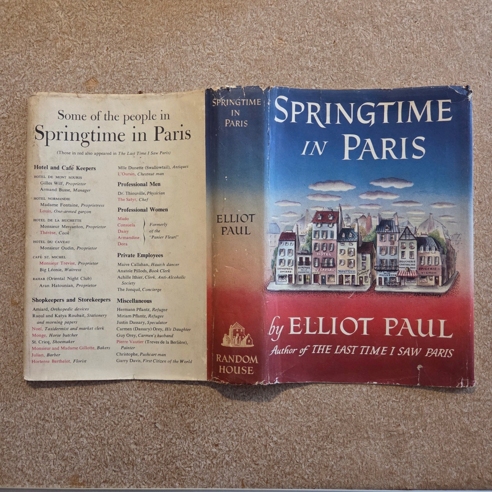 Random House Springtime in Paris Elliot Paul 1950 First Printing Hardcover Book