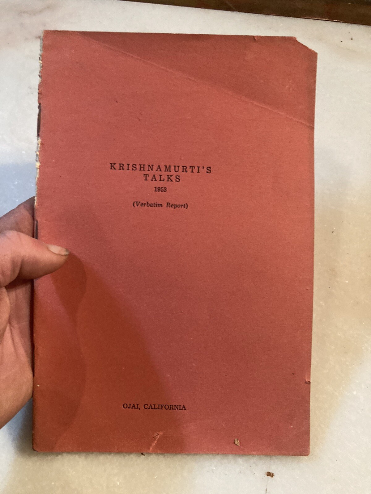 KRISHNAMURTI’S TALKS 1953 OJAI CALIFORNIA Softcover 1st ed G+ Condition