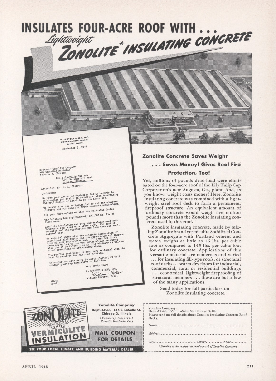 1948 Ad * Lily Tulip Cup Corporation Plant Solo Cup Dart Cup Augusta GA