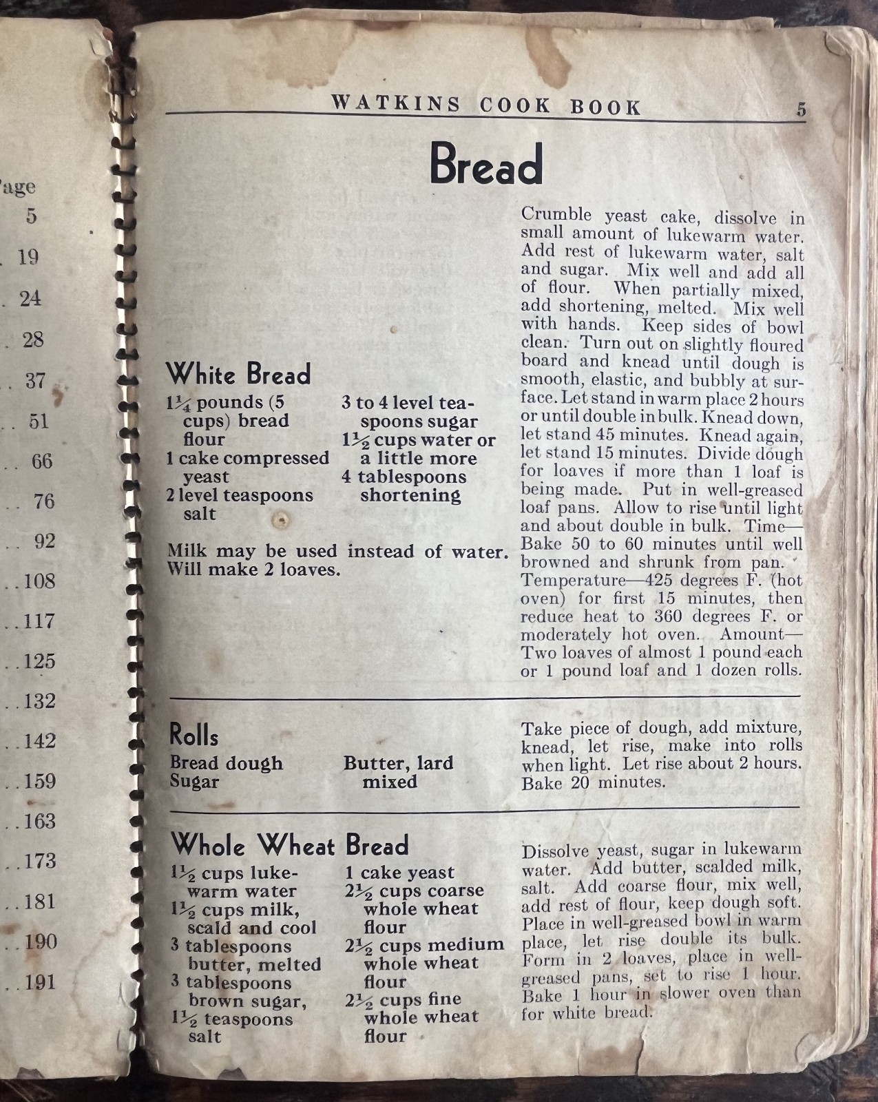1936 Watkins Cook Book by J R Watkins Co-Spiral Bound-Winona, Minnesota USA