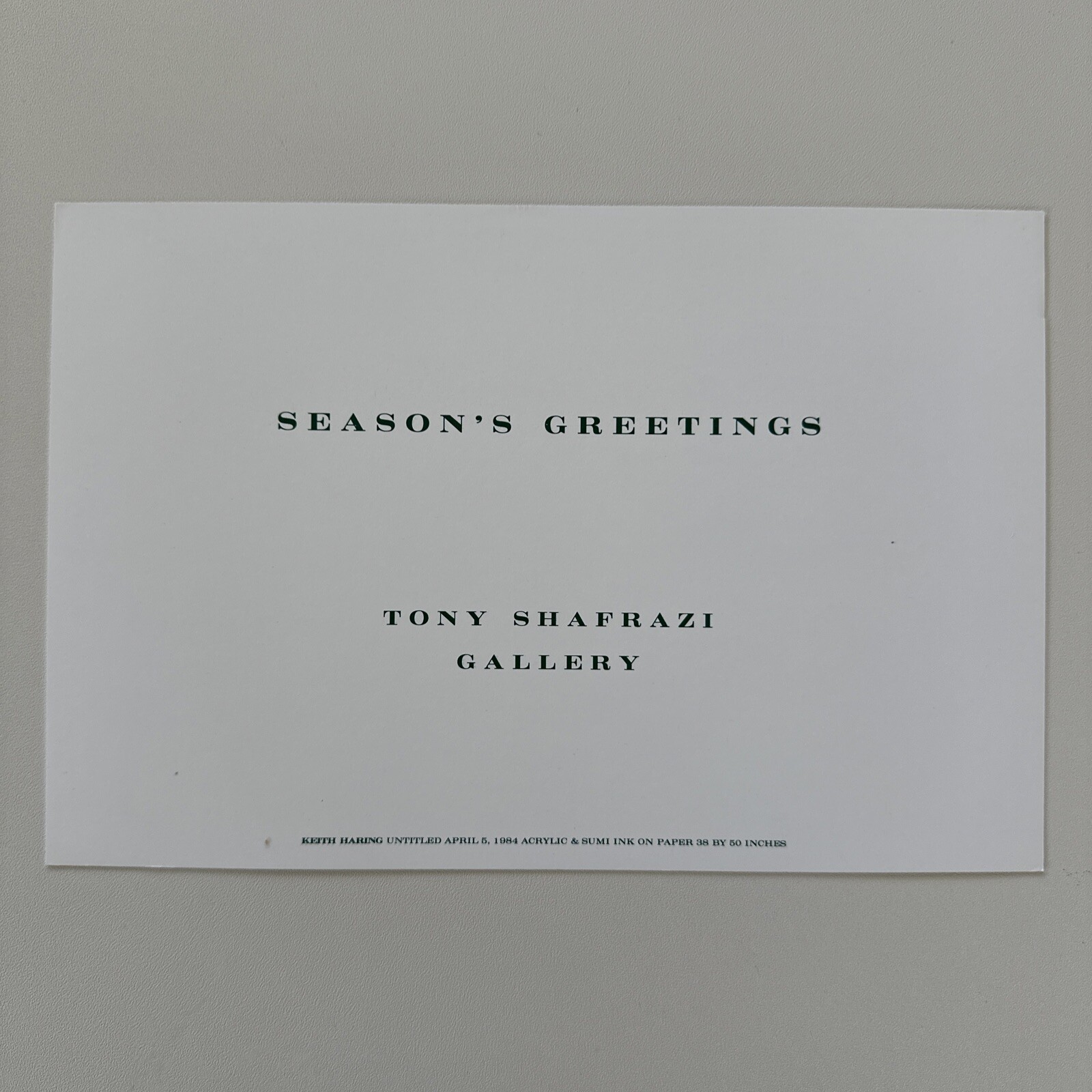 1984 Keith Haring Season’s Greetings Card – Tony Shafrazi