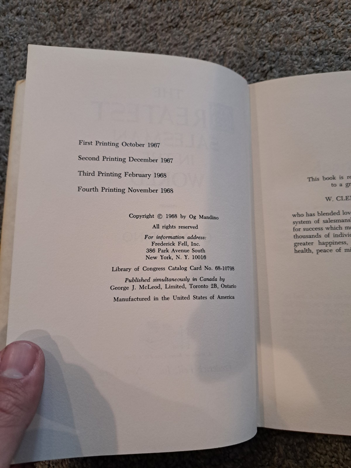 The Greatest Salesman in the World Og Mandino 1968