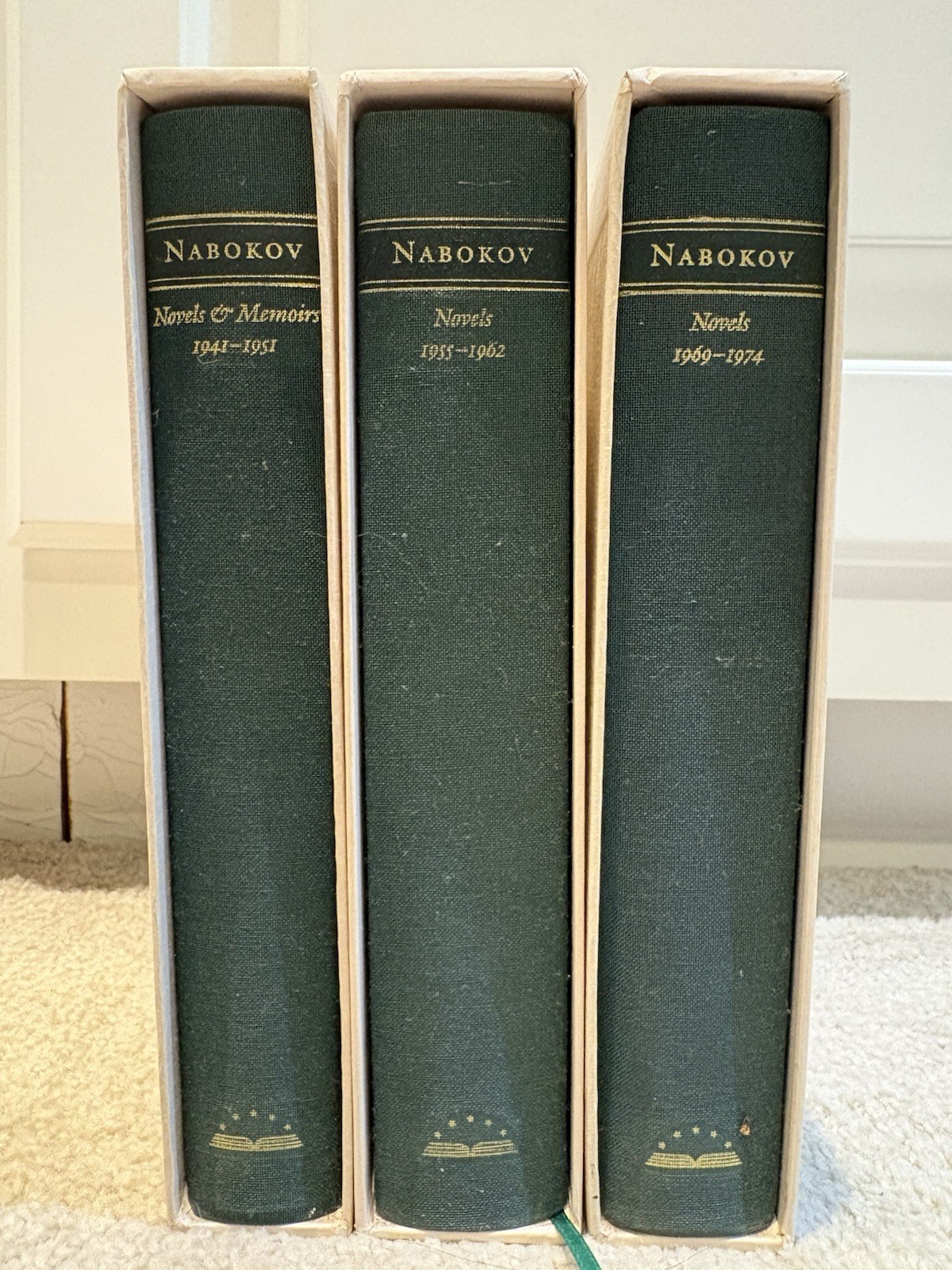 Vladimir Nabokov Library Of America Complete 3 Volume Set Green Vintage