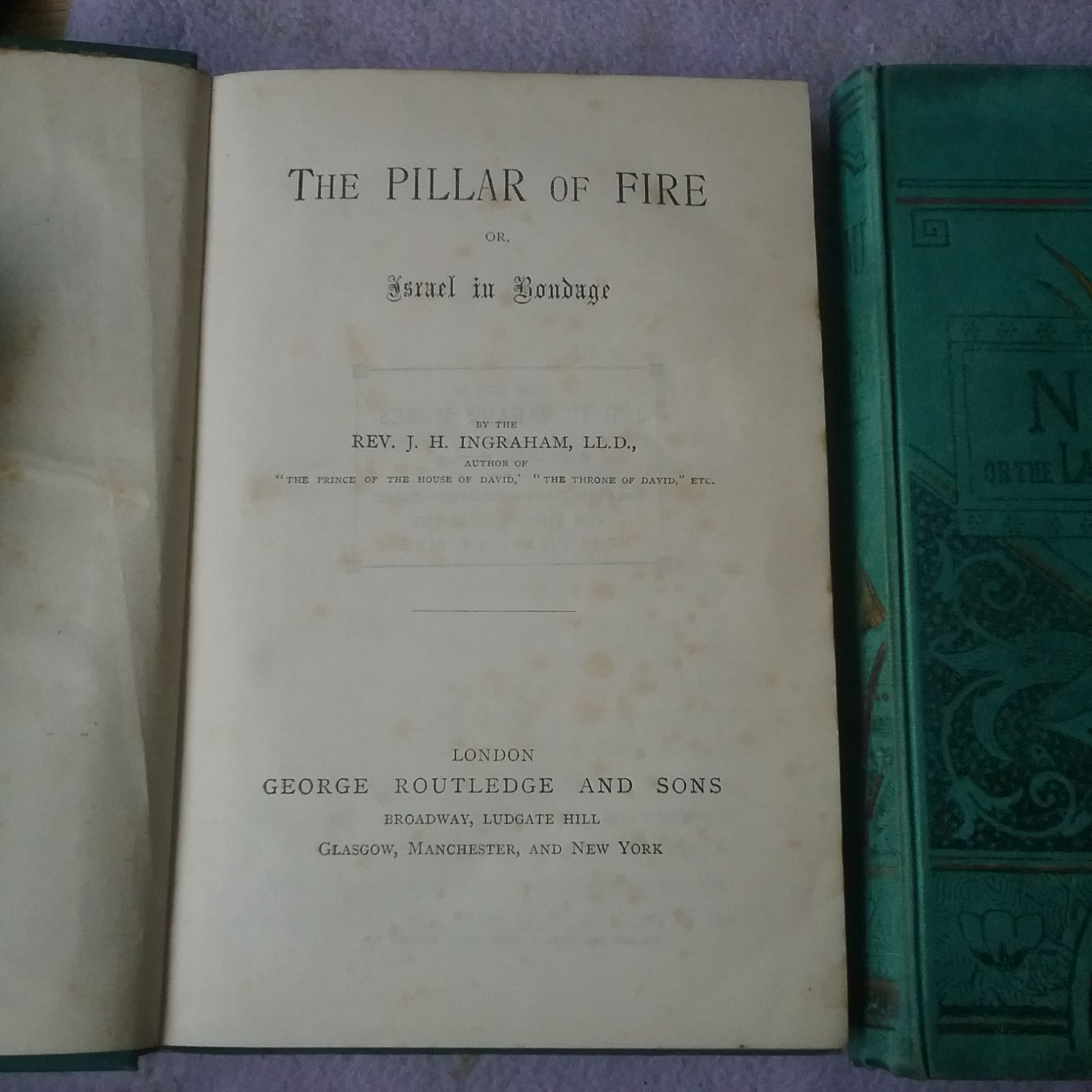 2 antique books from the Ruby Series pub by G ROUTLEDGE NAOMI + PILLARS OF FIRE