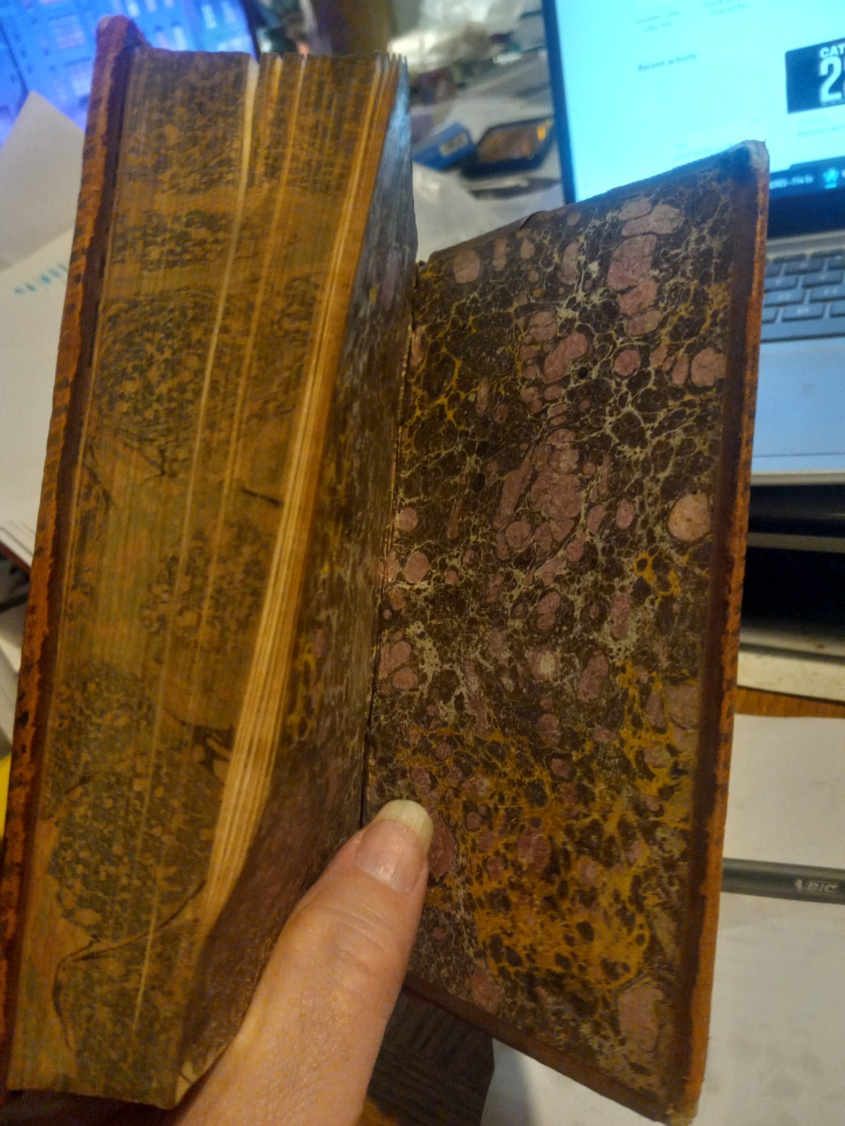 1782 HISTOIRE ROMAINE BY M ROLLIN FULL LEATHER VOLUME 8 ONLY, W/MAP OF ALGERIA