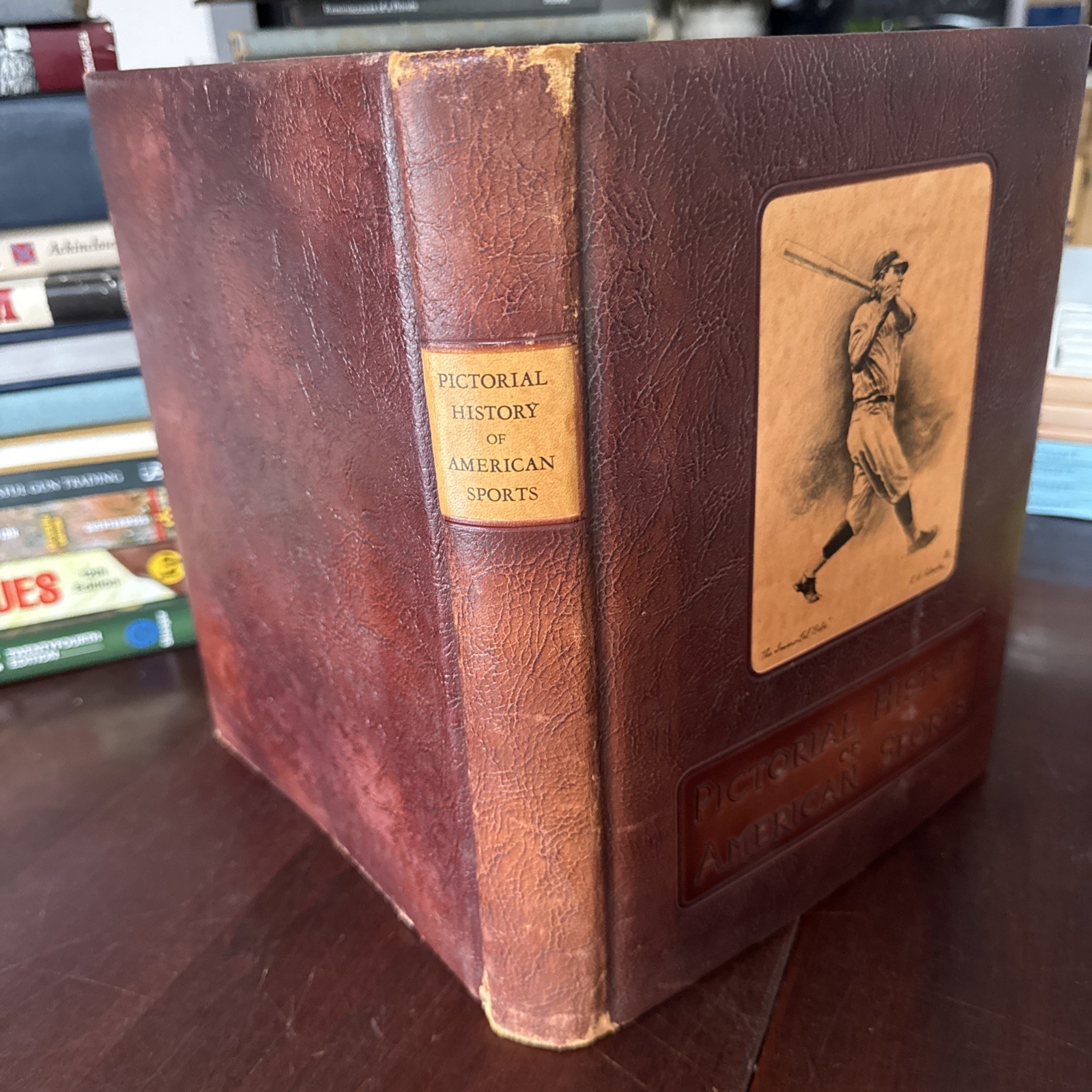 Pictorial History of American Sports 1952 Leather Book Sports 1st Ed Photo Book