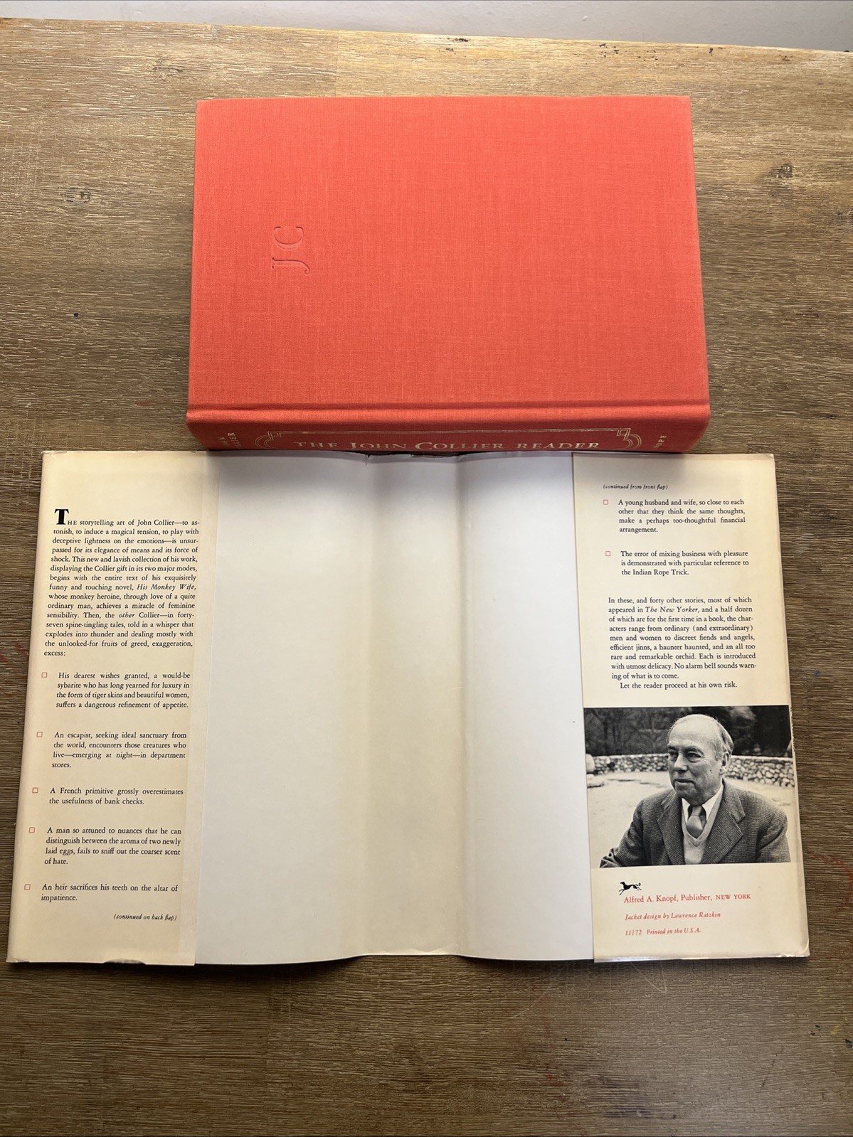1972 hc dj 2nd print JOHN COLLIER READER ~ jacket clipped+has tears,tape+wear
