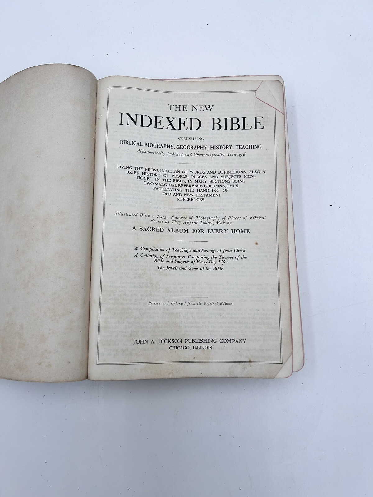 Vintage New Indexed Bible 1923 Dickson Geography Teaching Revised Enlarged