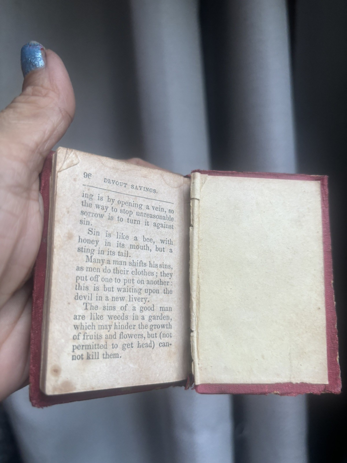 1851 Miniature 3” Antique Book Sacred Gift Boston Hobart Robbins Victorian Rare