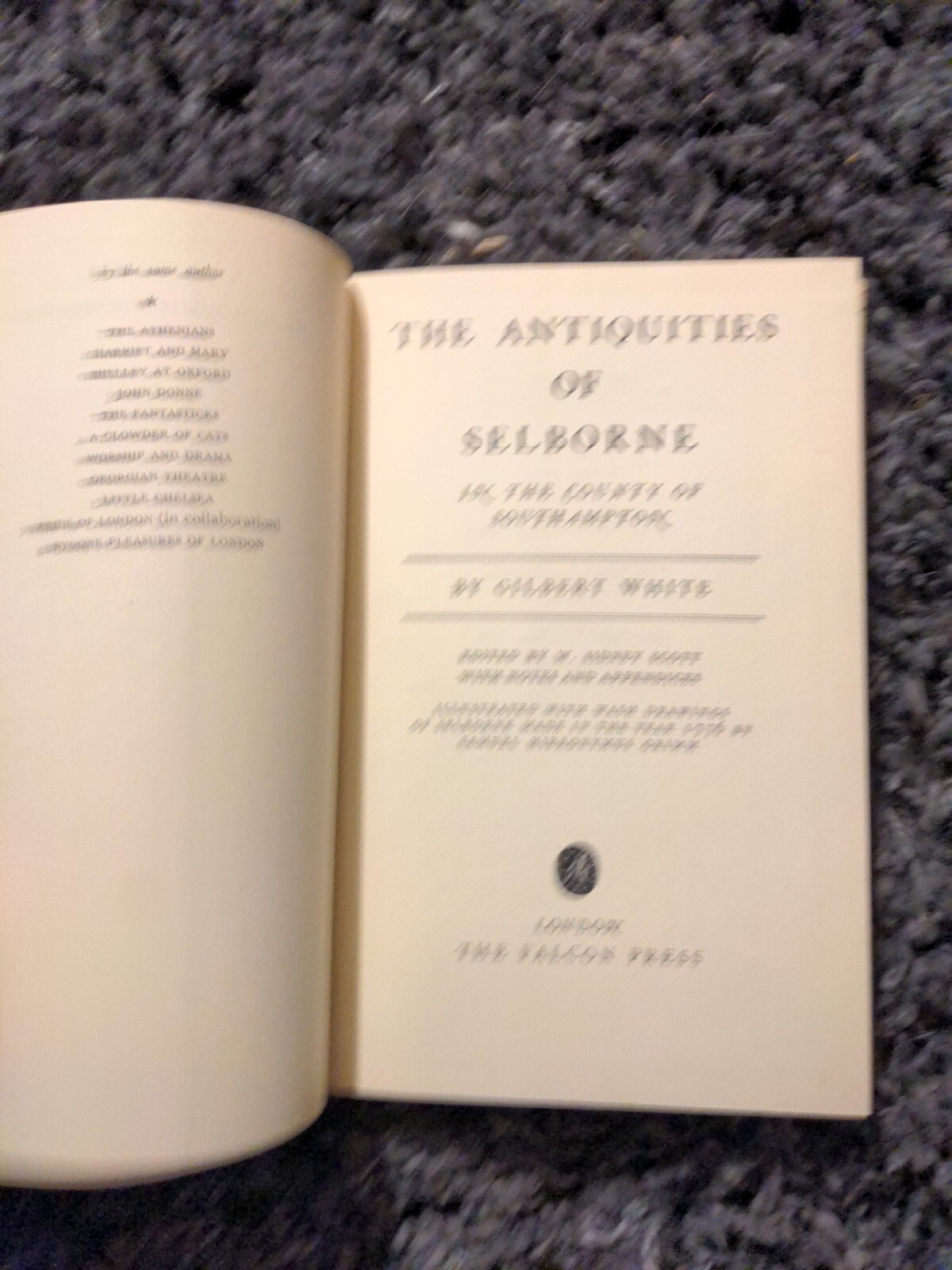 1950 The Antiquities of Selborne in The County of Southampton – Gilbert White