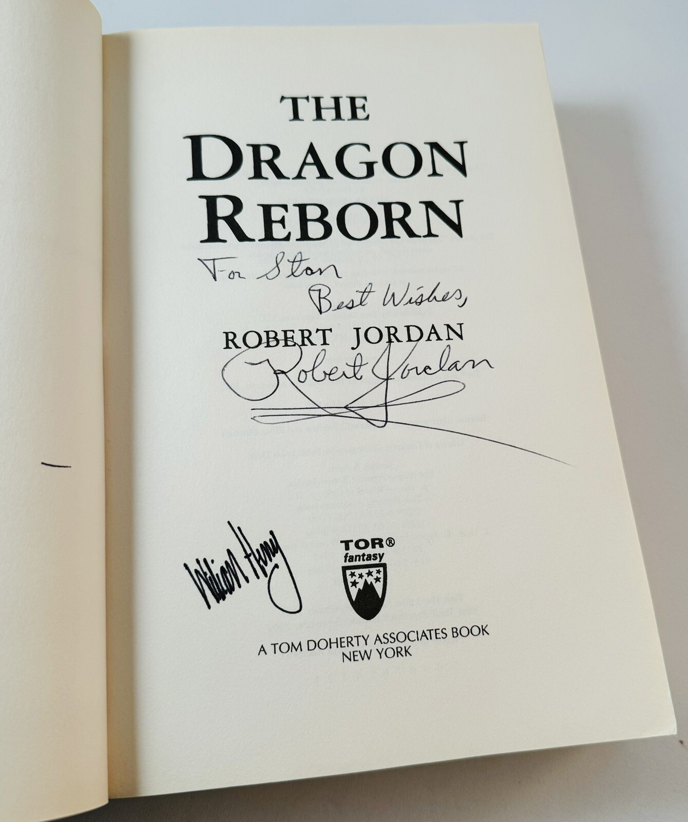 The Dragon Reborn-Robert Jordan-SIGNED!-INSCRIBED!-First/1st TPB-Bk 3-VERY RARE!