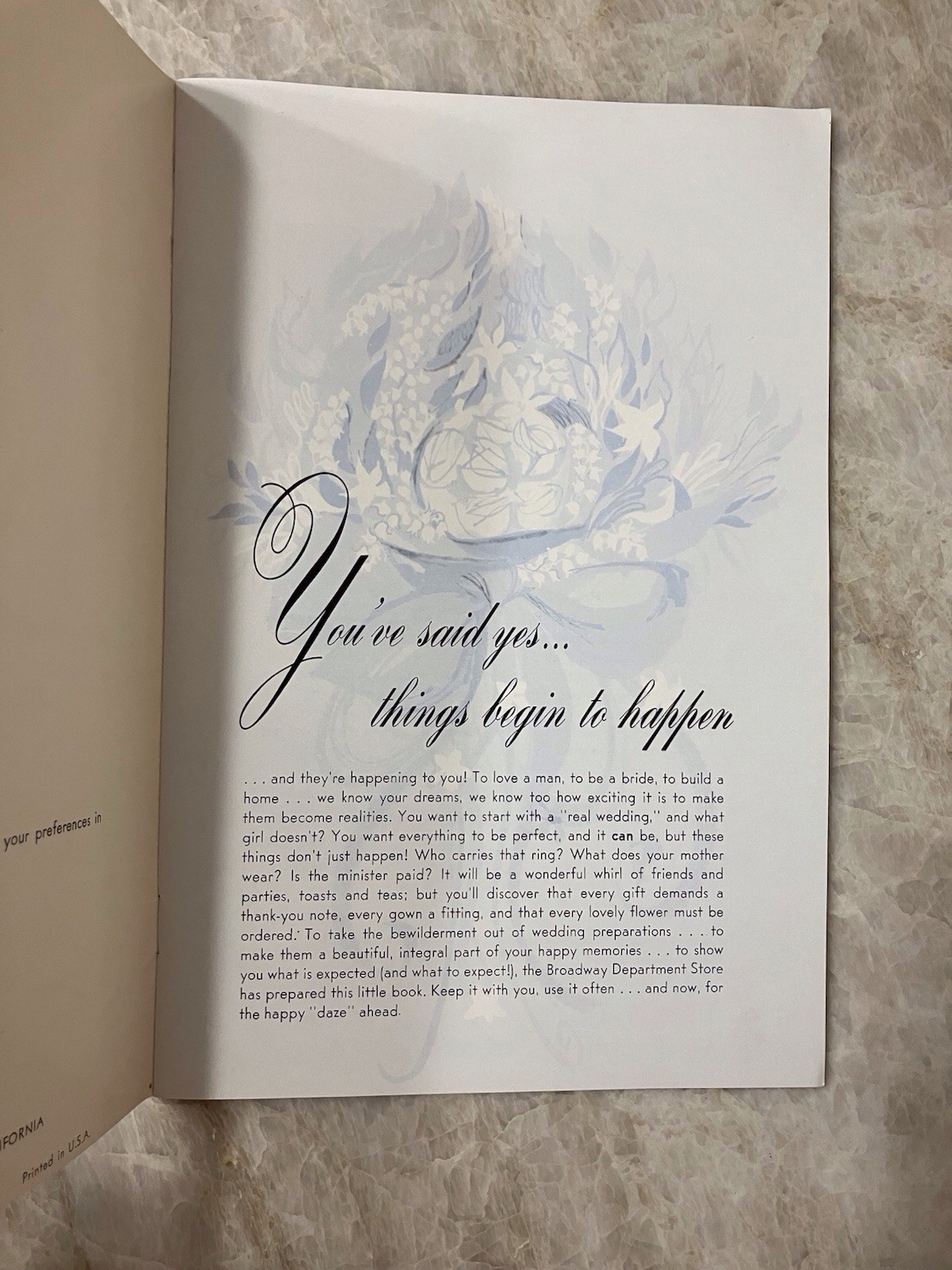 Wedding Embassy Yearbook Buffums 1962 – Your Wedding The Broadway 1959