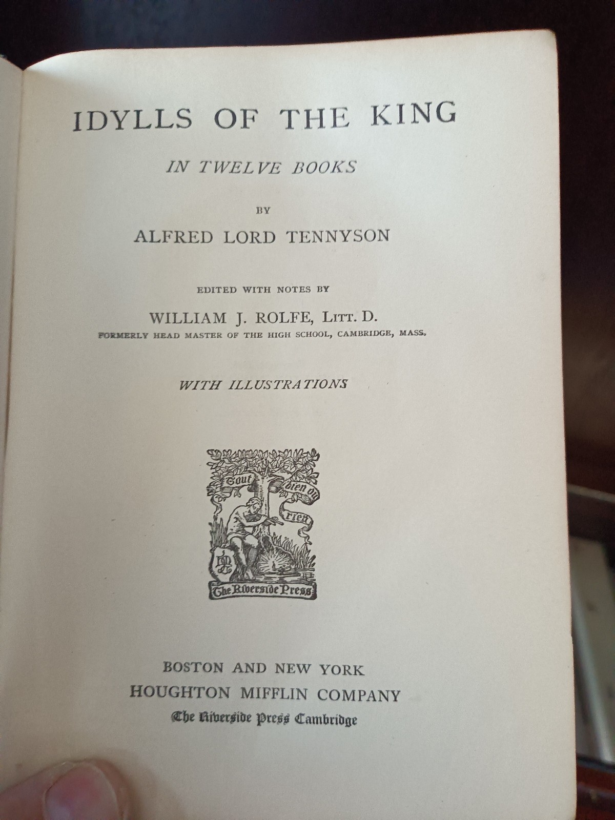 ANTQ_Tennyson’s Idylls of the King_William J Rolfe_1896_Very Good