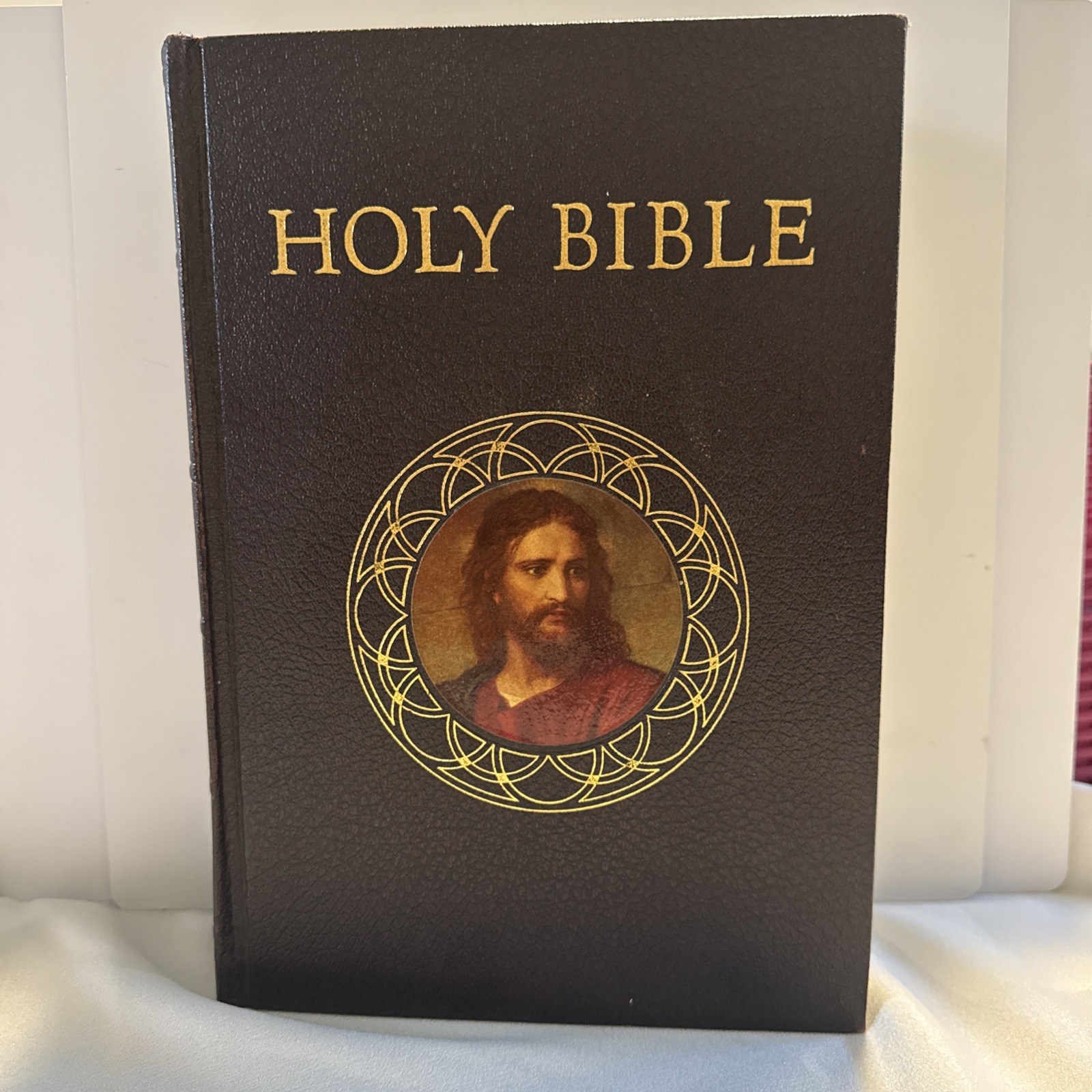 Vtg 1953 Holy Bible Catholic Action Edition Illustrated Hardcover Slipcase Box