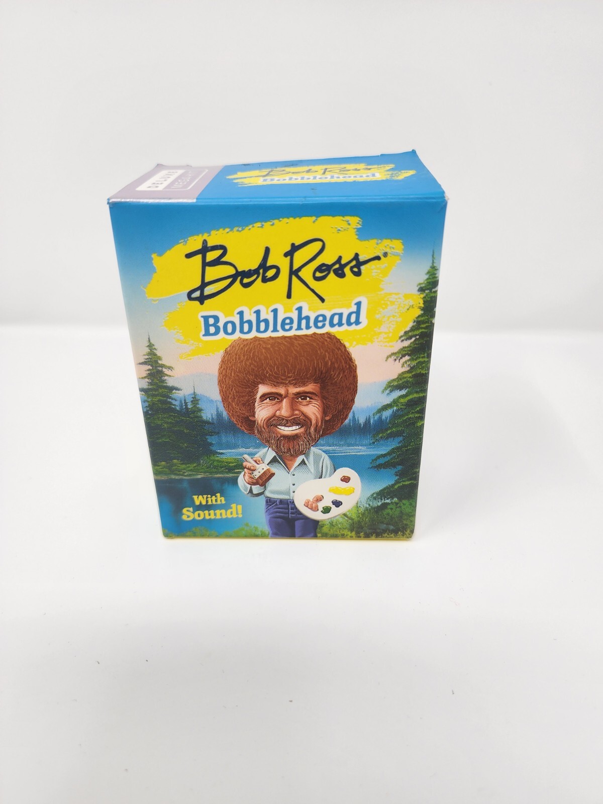 Open Box Mini Bob Ross Bobblehead Sound of Witty Sayings & Flipbook 30 Paintings