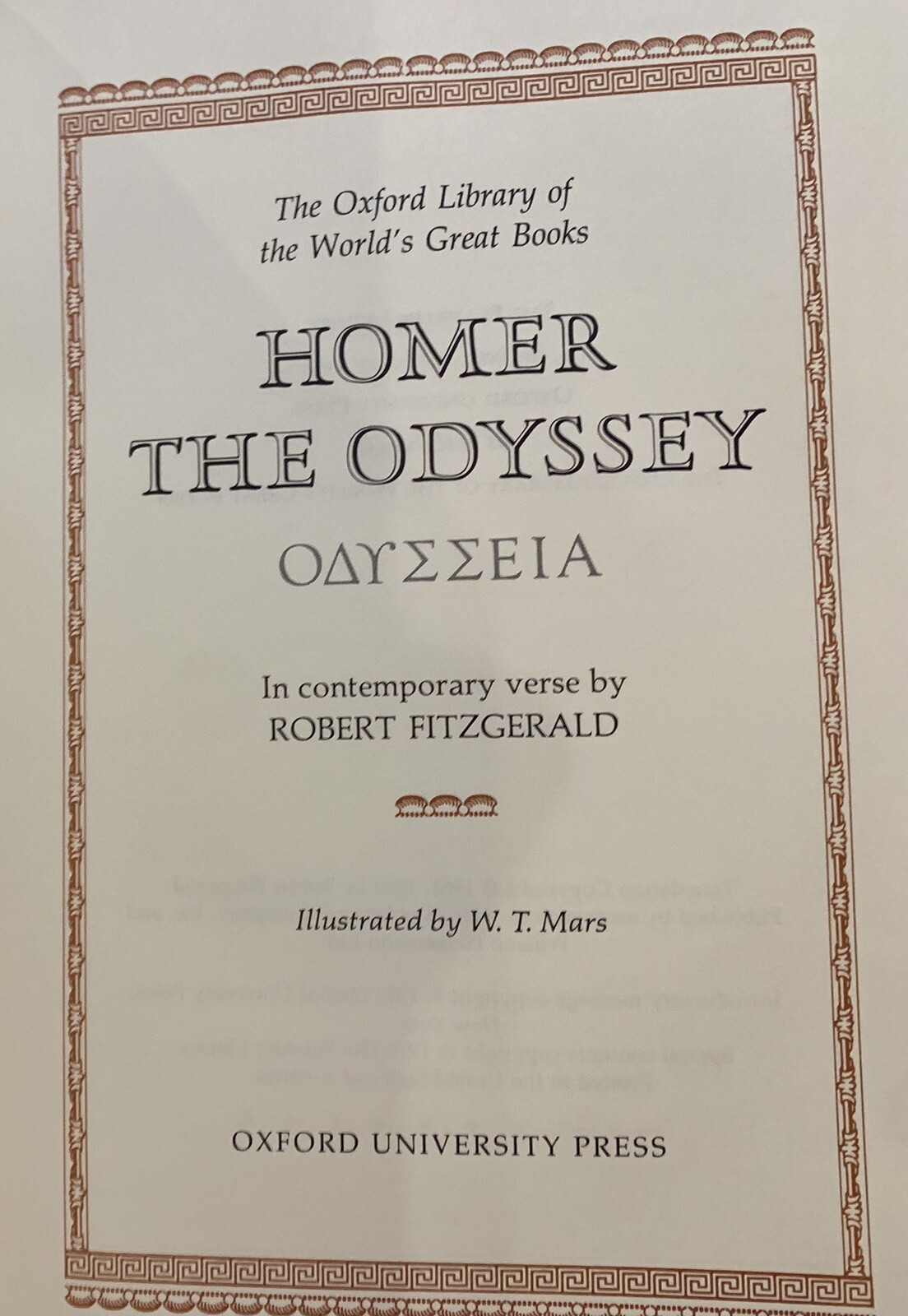 Franklin Library~The Odyssey Homer~Oxford Press Great Books~Deluxe Edition~1984
